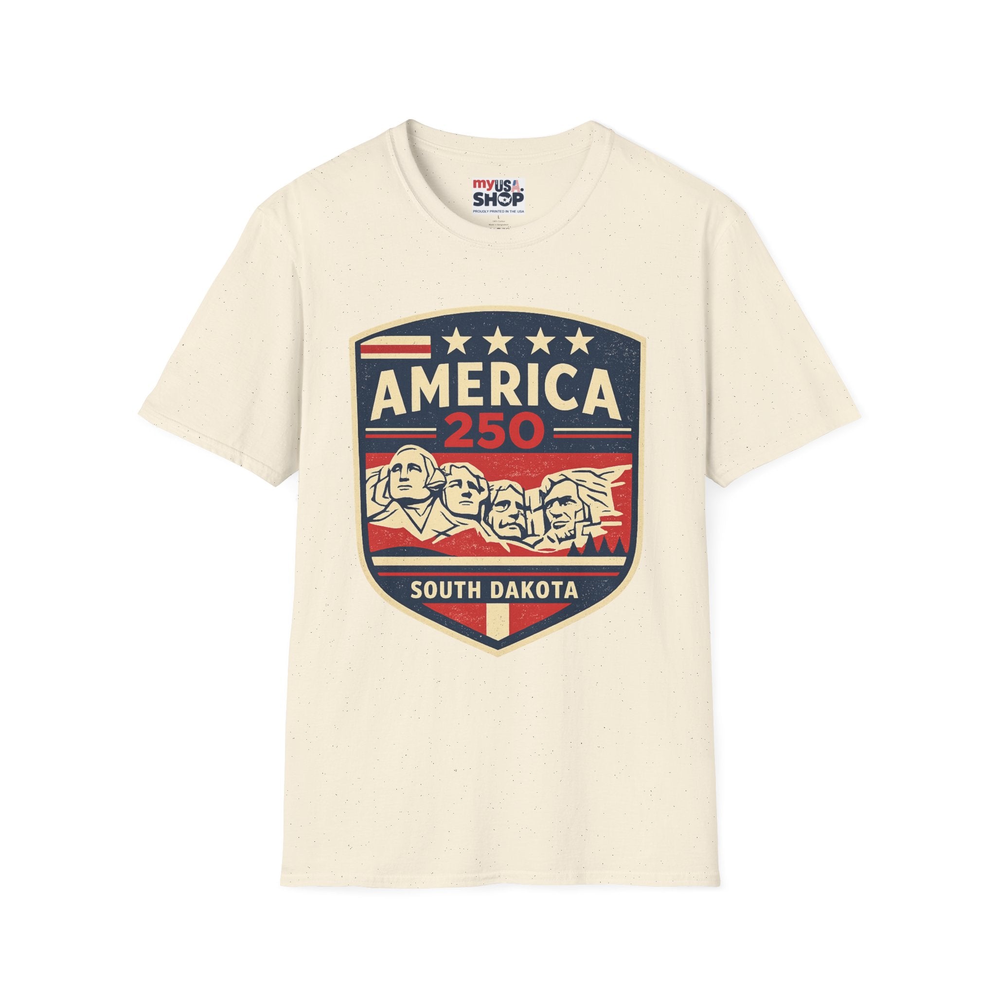 America 250 South Dakota Shirt — Retro Mount Rushmore USA Graphic Tee