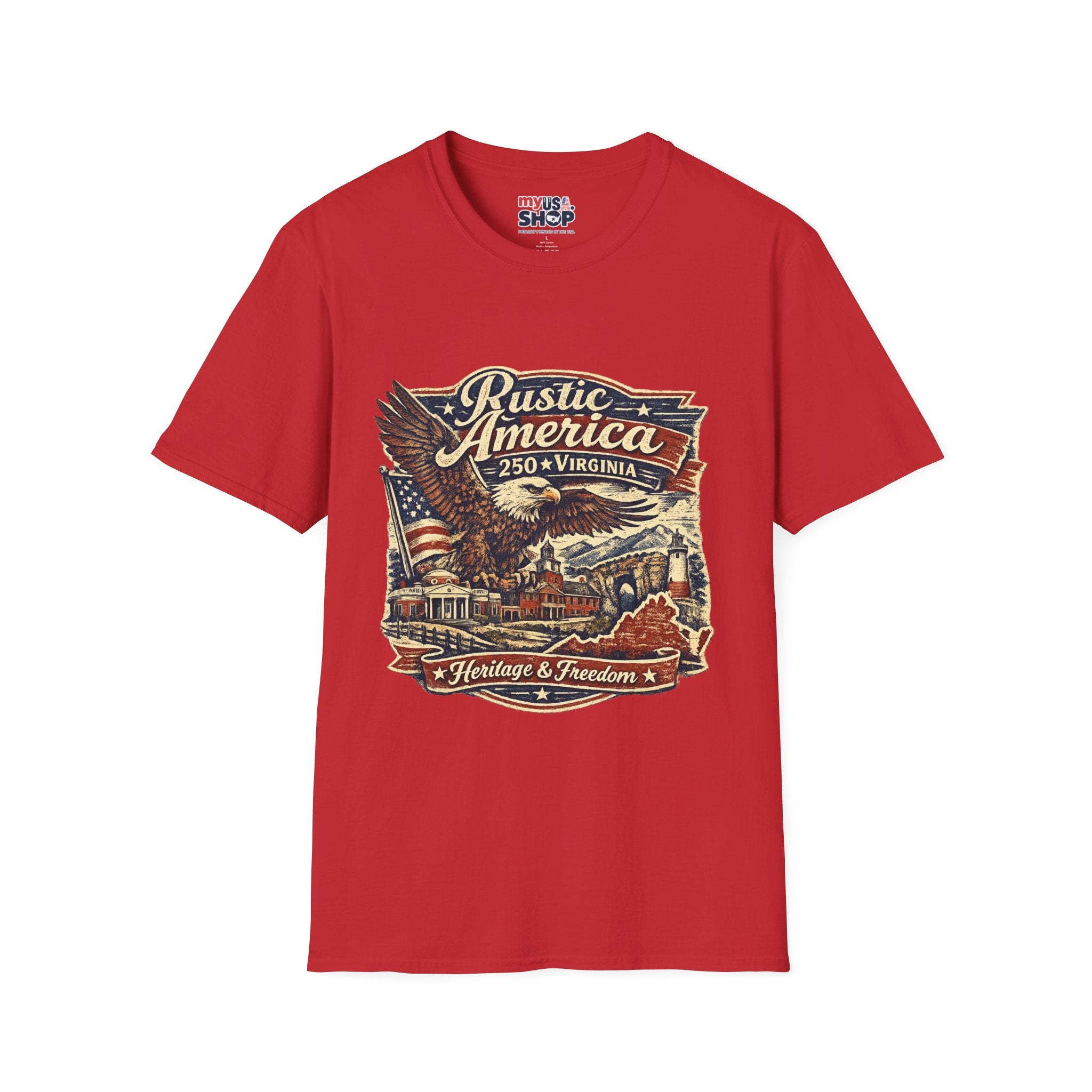 America 250 Virginia Eagle T‑Shirt — Heritage & Freedom Vintage Design