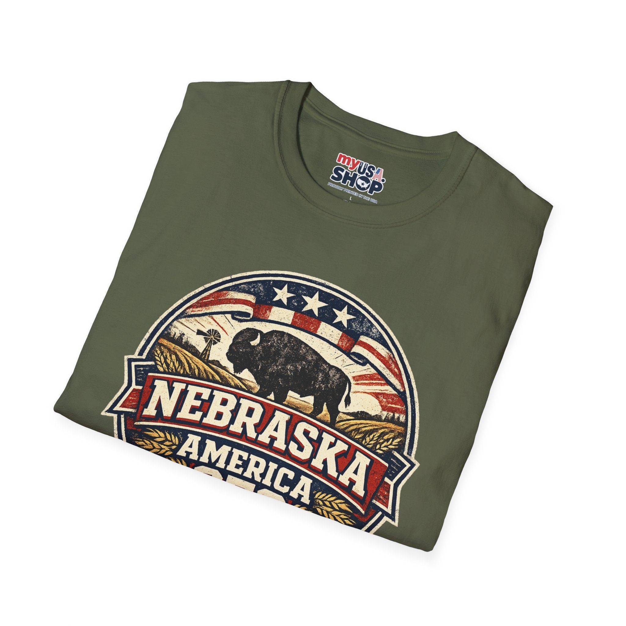 Nebraska Buffalo Retro T-Shirt — America 250 Vintage State Pride Tee
