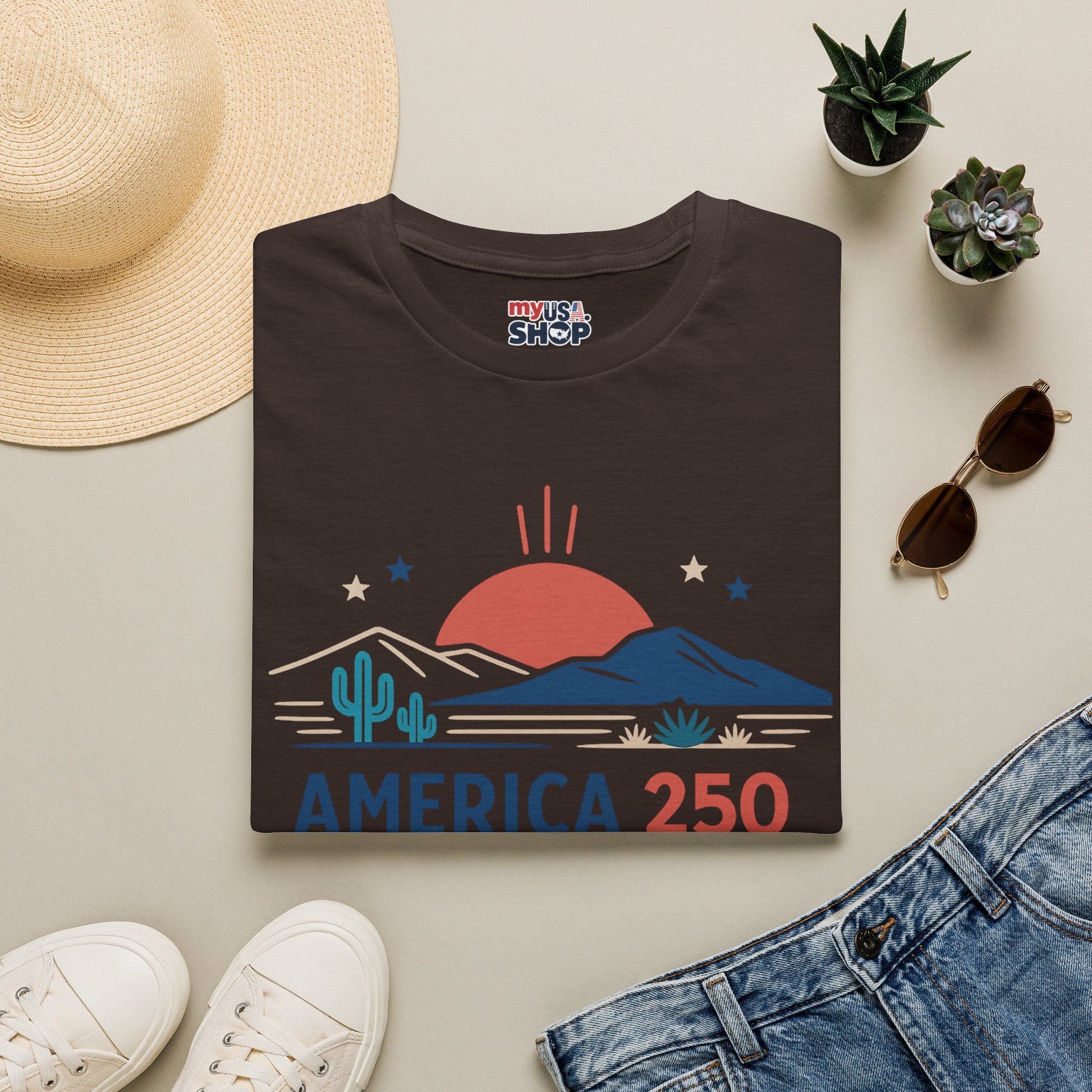 America 250 T-Shirt — New Mexico Desert Sunrise Graphic Tee