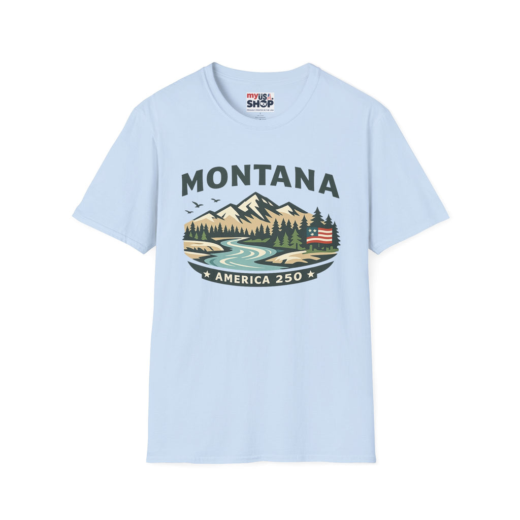 Montana Mountain Scenic T-Shirt — America 250 Retro Nature Graphic