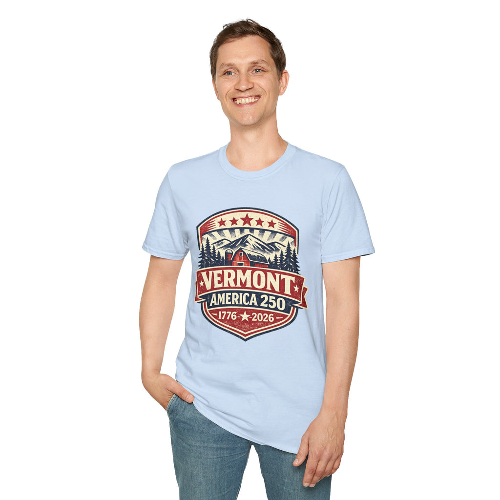 America 250 – Vermont 1776–2026 Mountain Heritage Vintage Tee Design