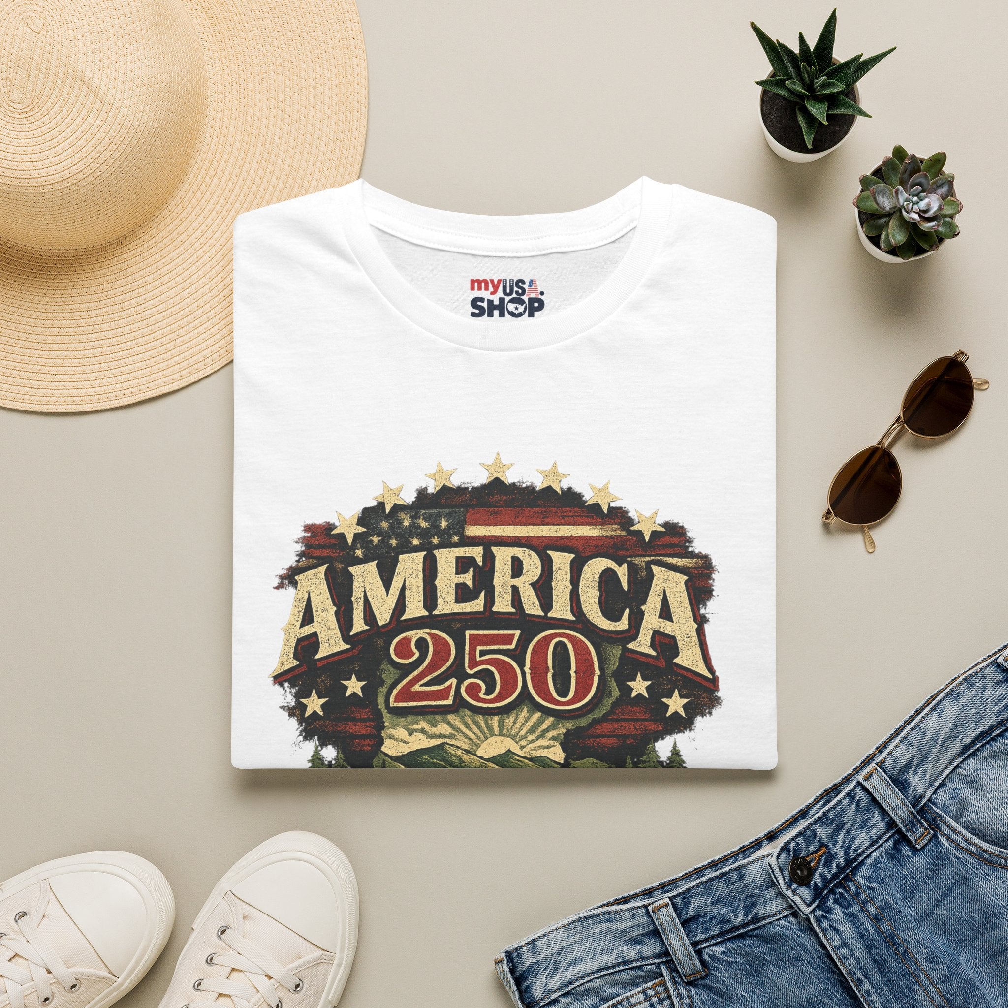 America 250 – Vermont “The Green Mountain State” Vintage Tee Design