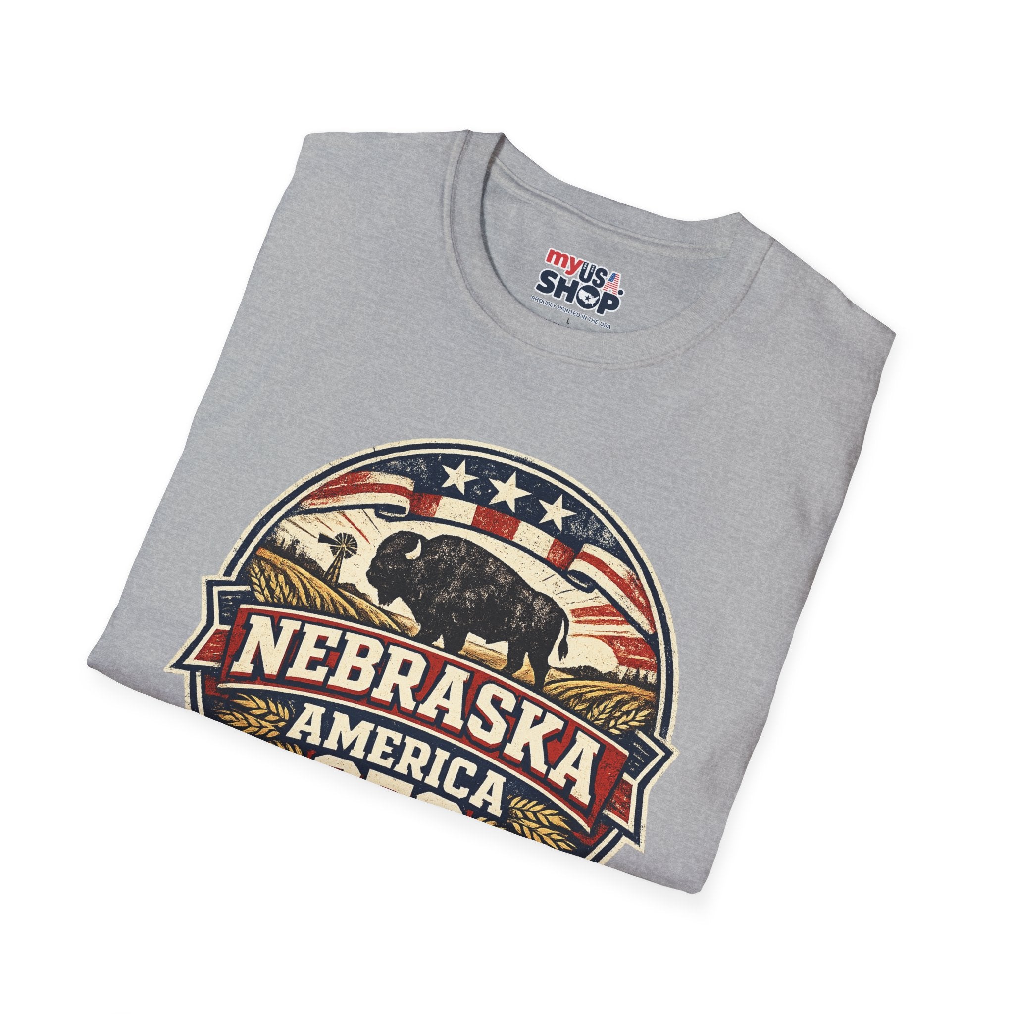 Nebraska Buffalo Retro T-Shirt — America 250 Vintage State Pride Tee