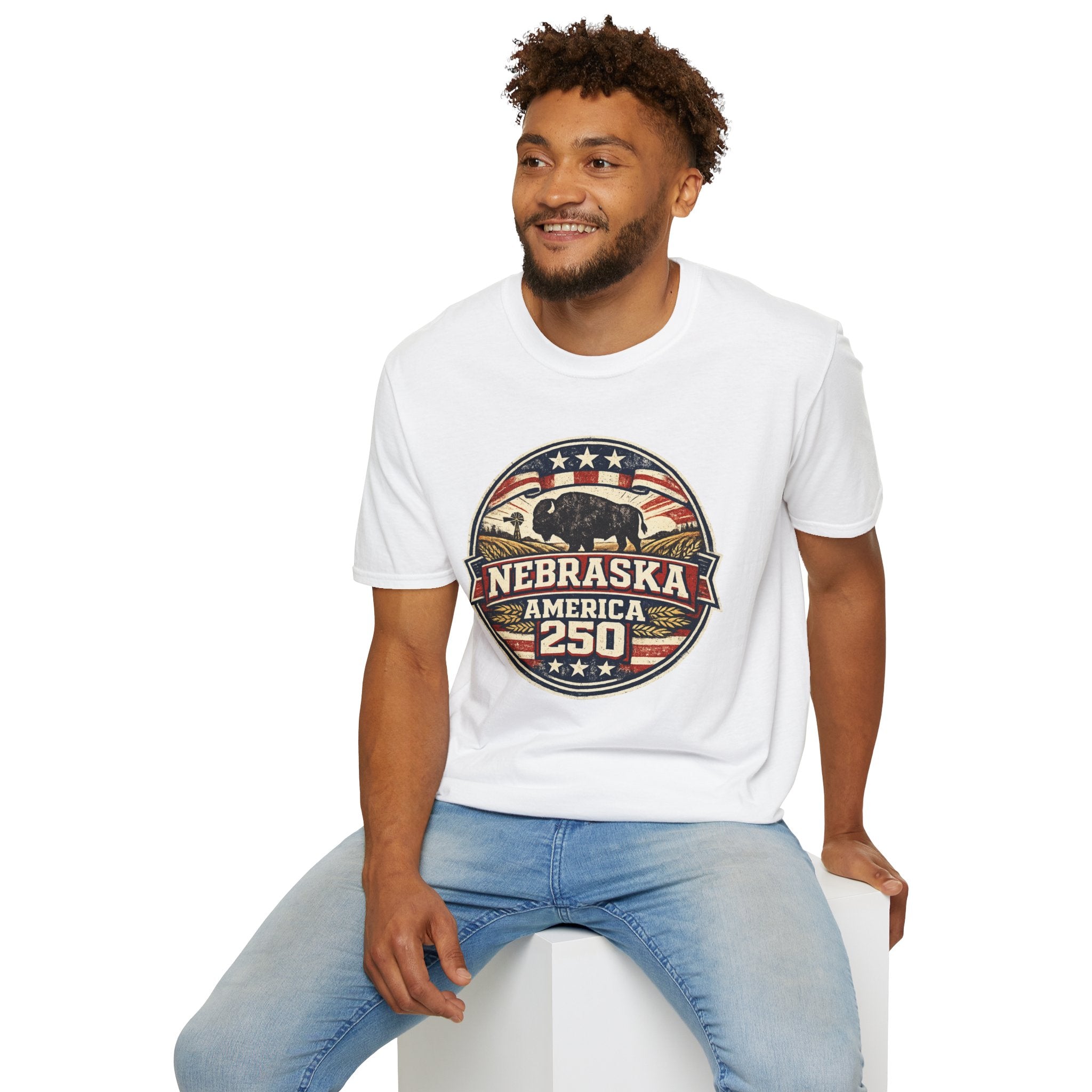 Nebraska Buffalo Retro T-Shirt — America 250 Vintage State Pride Tee