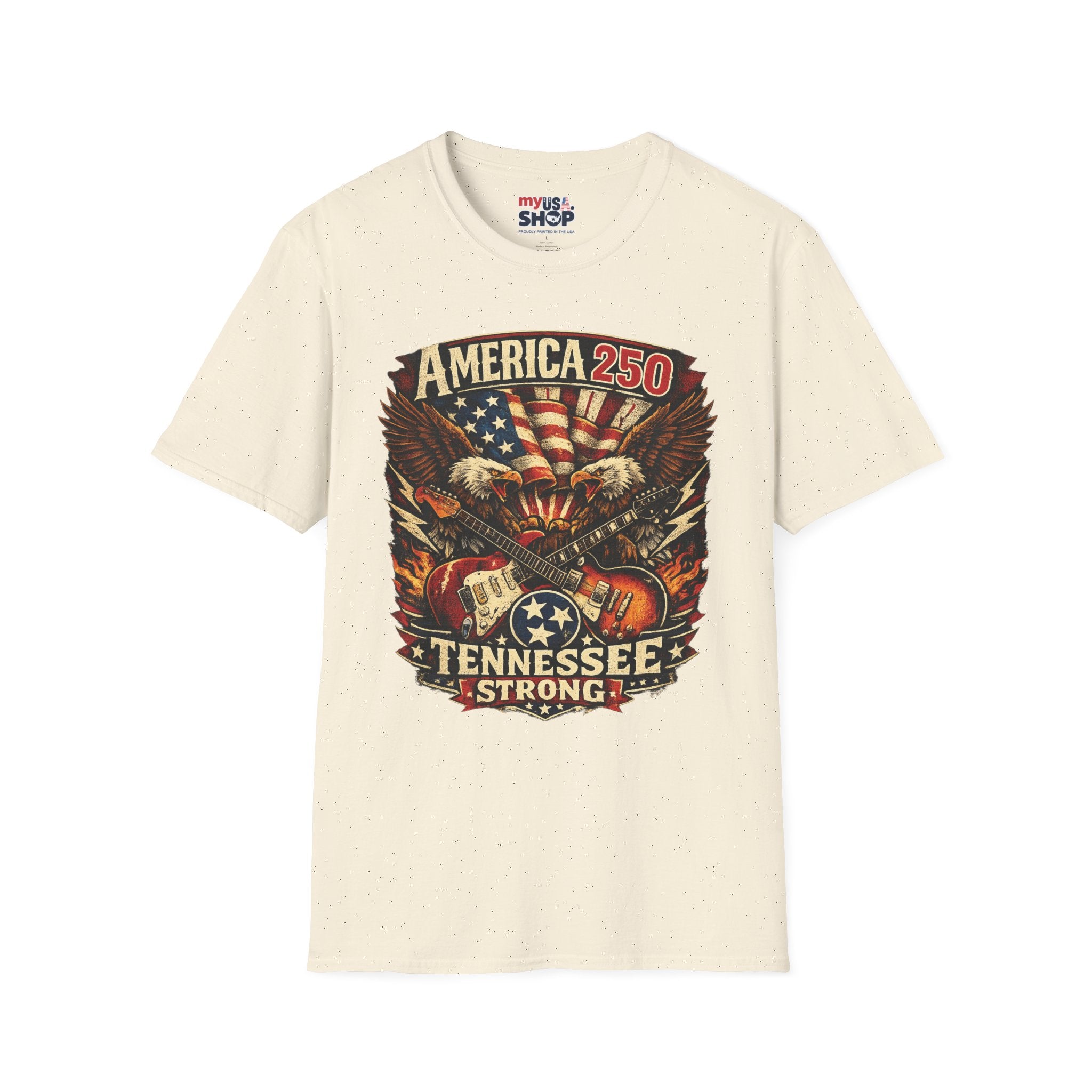 America 250 Tennessee Shirt — Tennessee Strong Patriotic Music Graphic Tee
