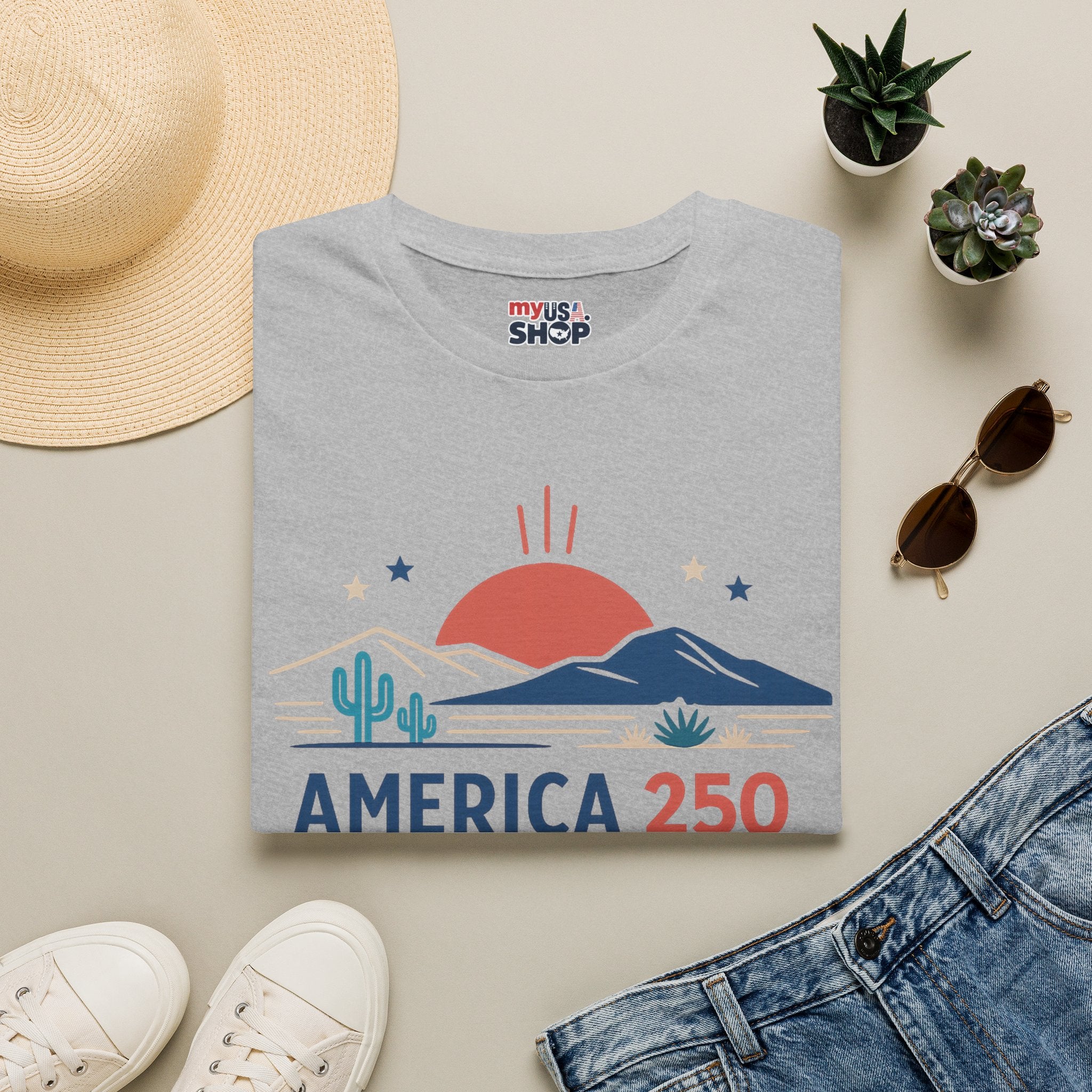 America 250 T-Shirt — New Mexico Desert Sunrise Graphic Tee