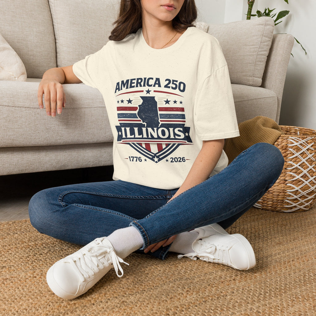 America 250 Illinois T-Shirt — 1776–2026 Bicentennial USA State Pride Tee