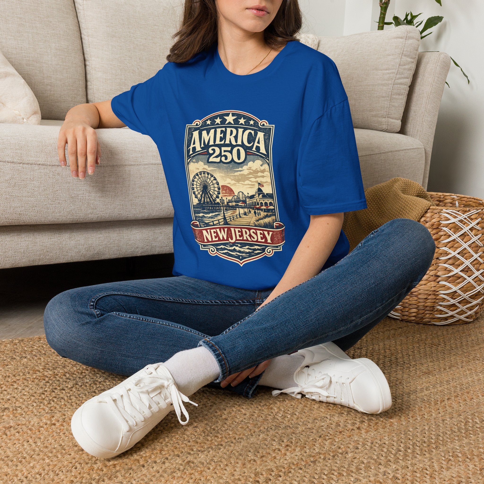 America 250 New Jersey Vintage Patriotic Graphic