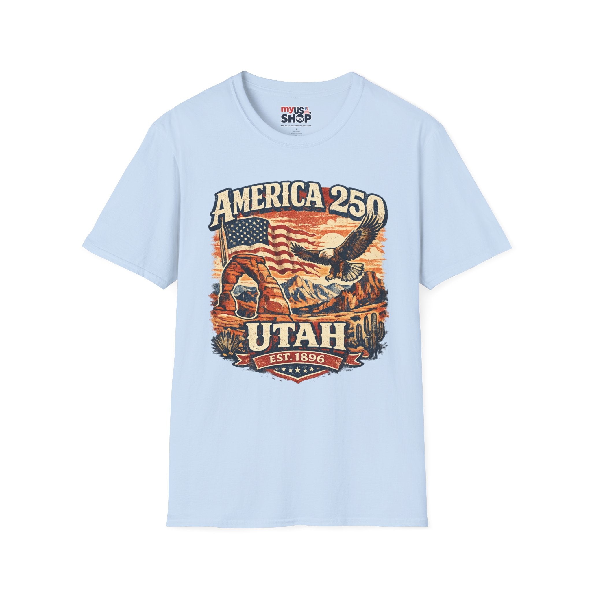 America 250 Utah Shirt — Patriotic Desert Eagle Graphic Tee