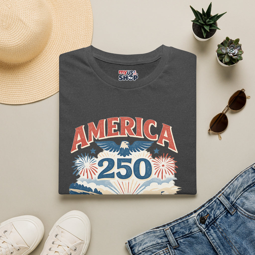 America 250 Rhode Island Shirt — Coastal Fireworks Patriotic Tee