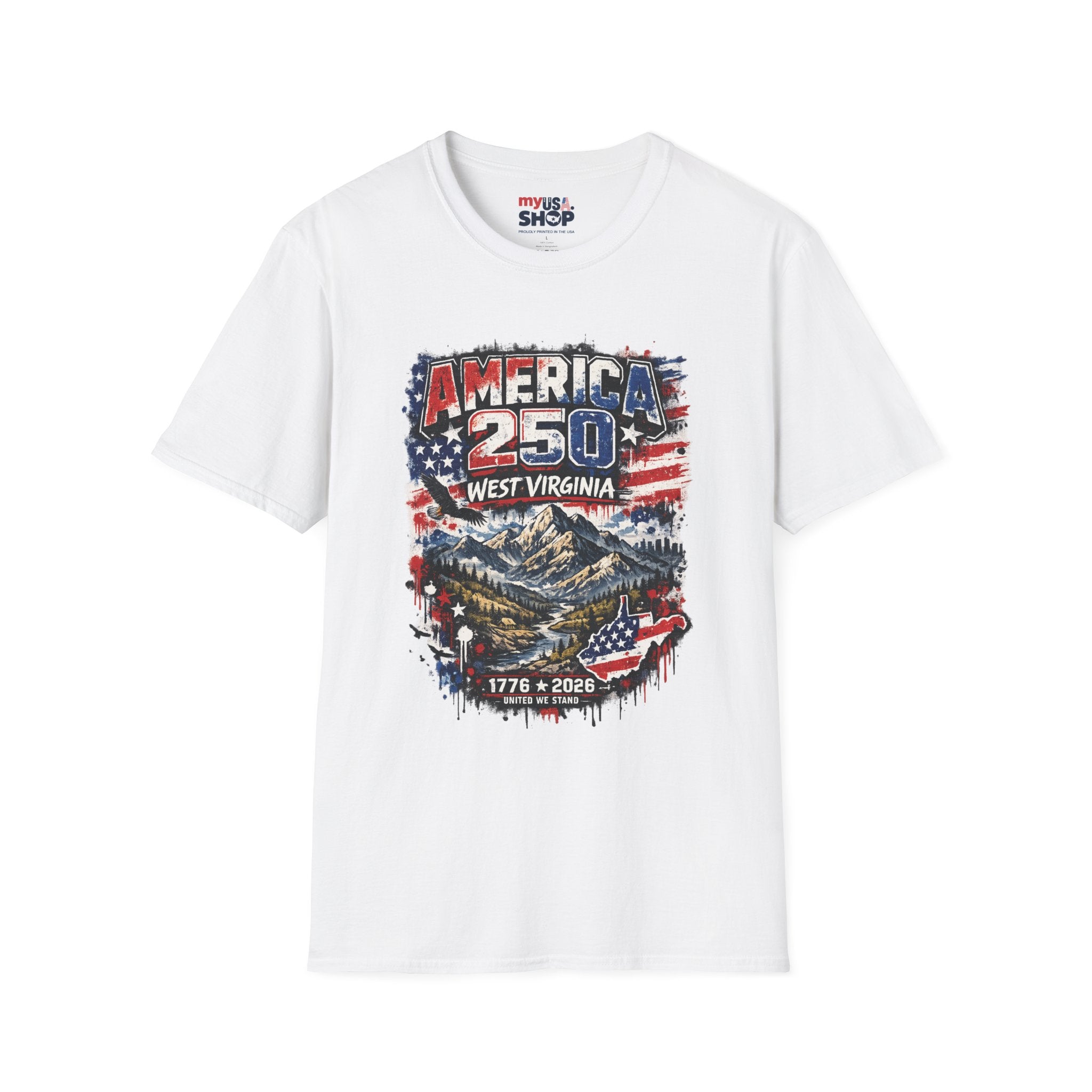 America 250 West Virginia Vintage Flag Commemorative Tee