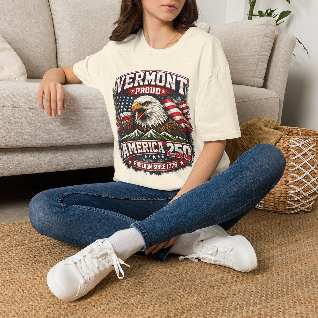 America 250 x Vermont Proud T-Shirt — Eagle Flag Design