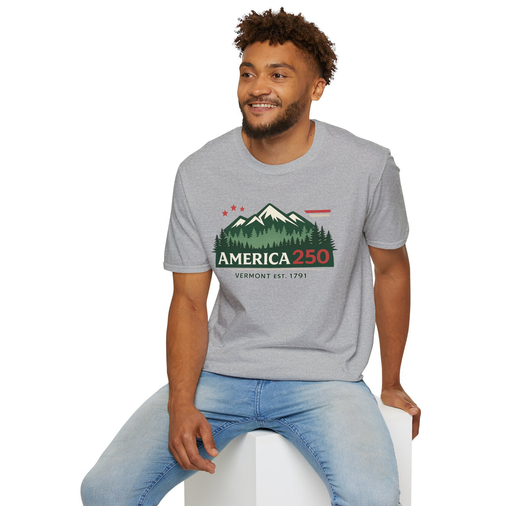 America 250 Mountain T-Shirt — Vermont 1791 Celebration Tee