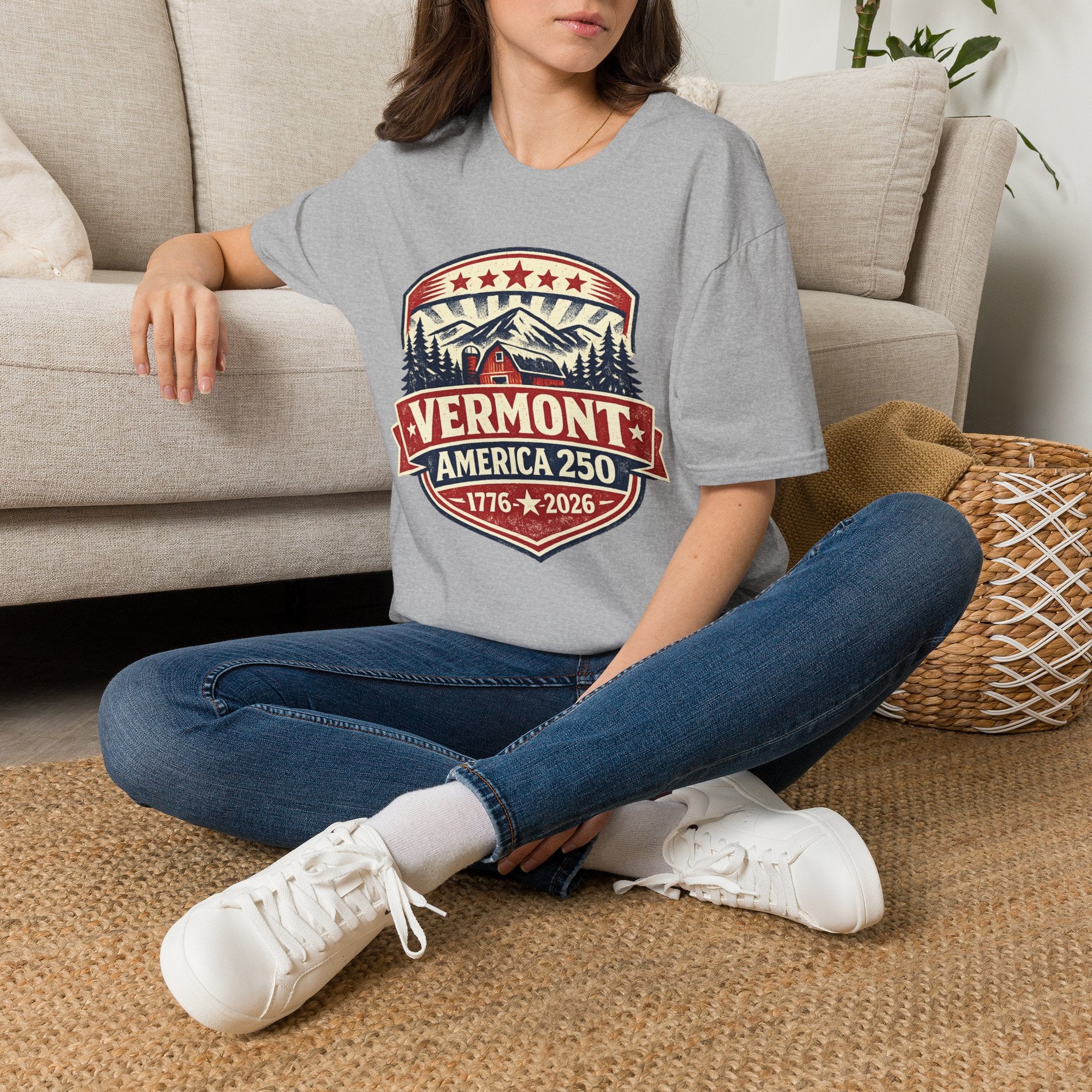 America 250 – Vermont 1776–2026 Mountain Heritage Vintage Tee Design