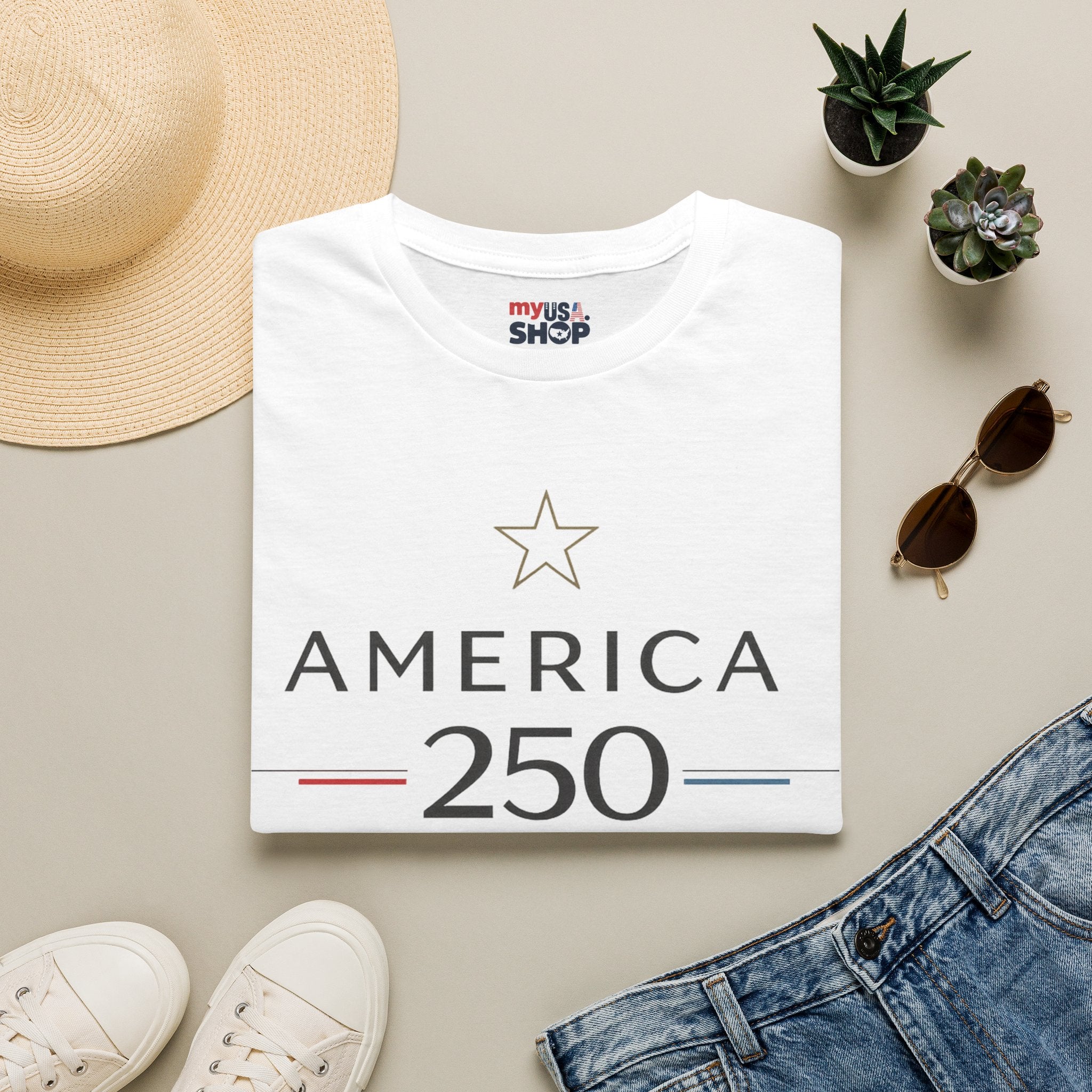 America 250 Texas T-Shirt — Minimalist Patriotic Texas Graphic Tee
