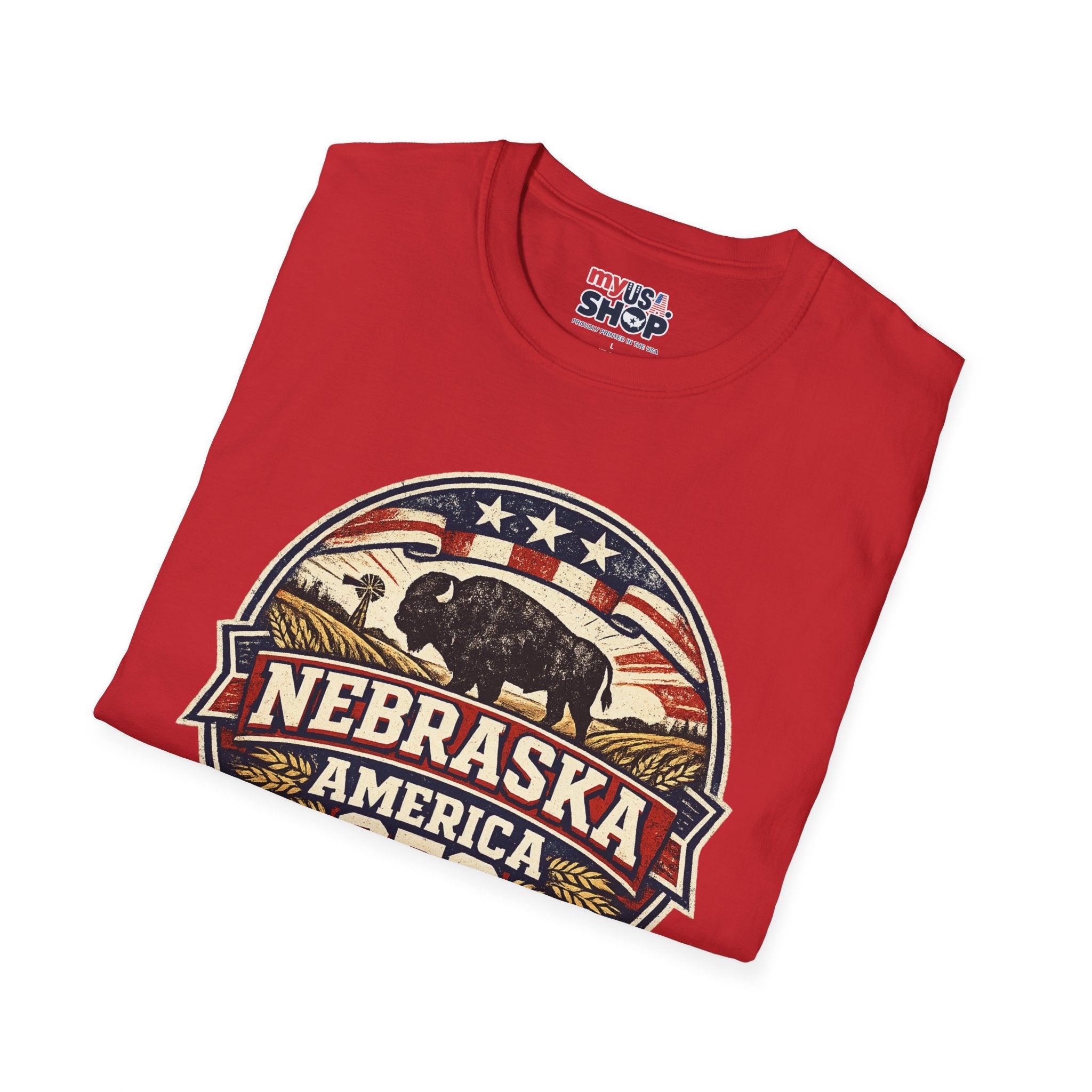 Nebraska Buffalo Retro T-Shirt — America 250 Vintage State Pride Tee