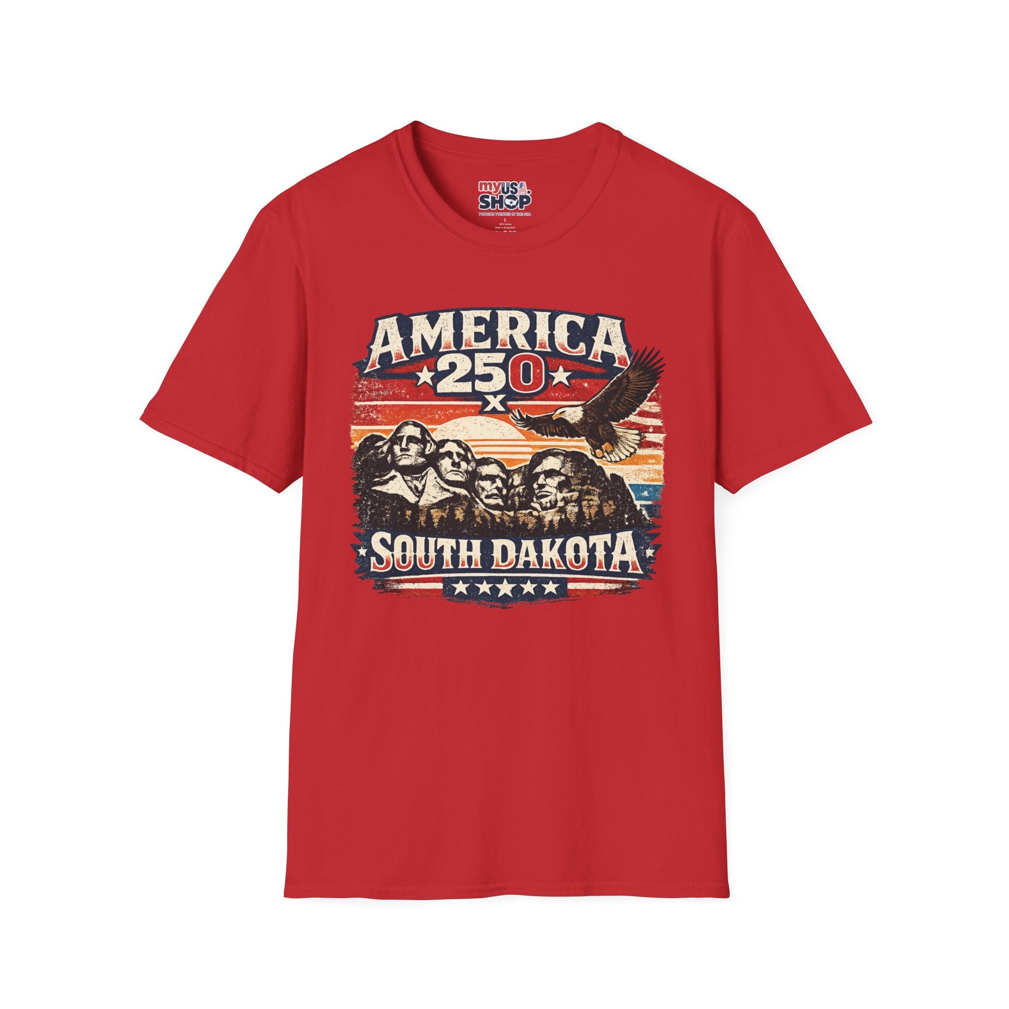 America 250 South Dakota T-Shirt — Vintage Eagle Patriotic USA Graphic Tee