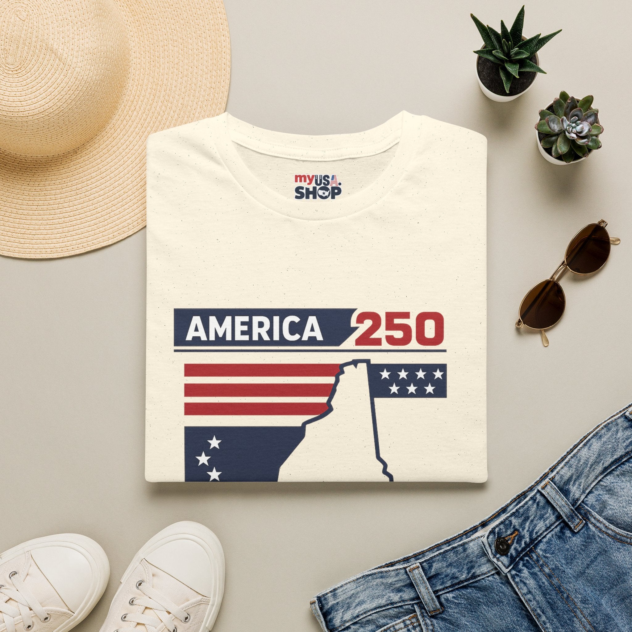America 250 x New Hampshire Map
