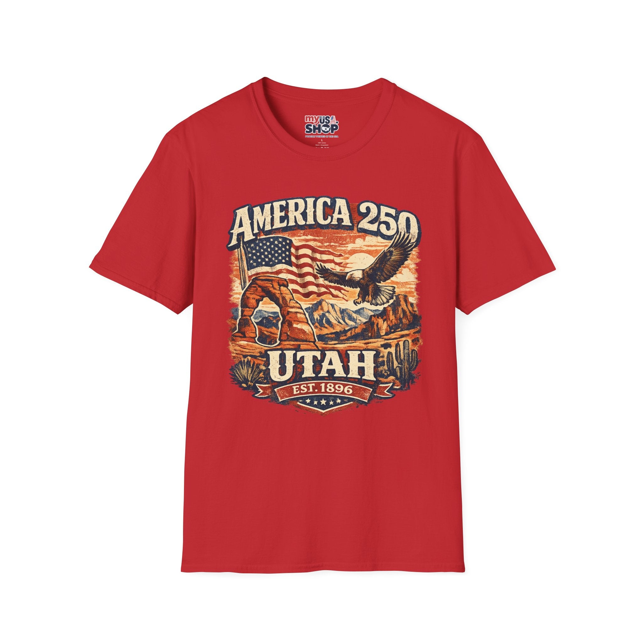 America 250 Utah Shirt — Patriotic Desert Eagle Graphic Tee