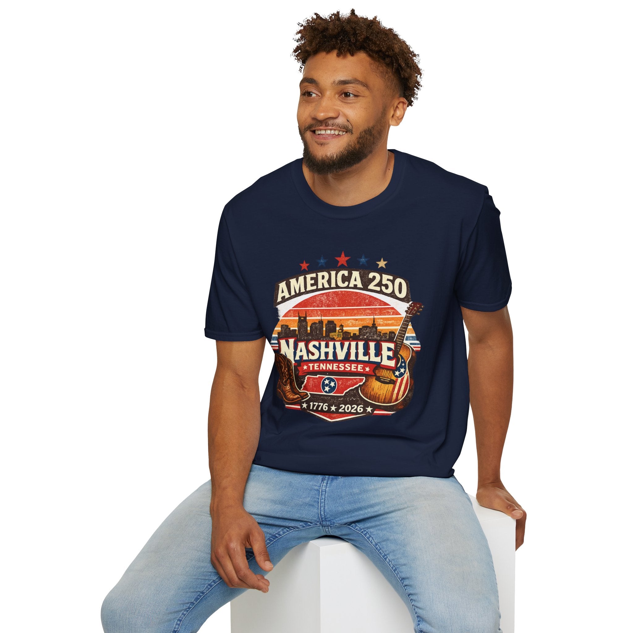America 250 Nashville Tennessee T-Shirt — Patriotic Music City Graphic Tee