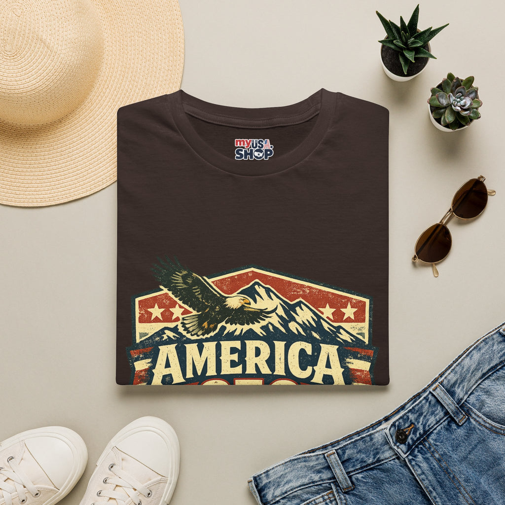 America 250 Shirt —Oregon  Mountain Eagle Wilderness Badge Tee