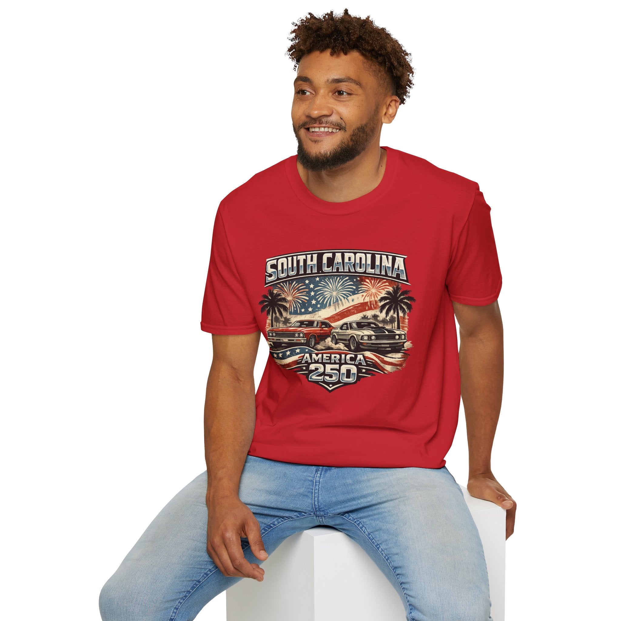 America 250 South Carolina Retro Fireworks T-Shirt