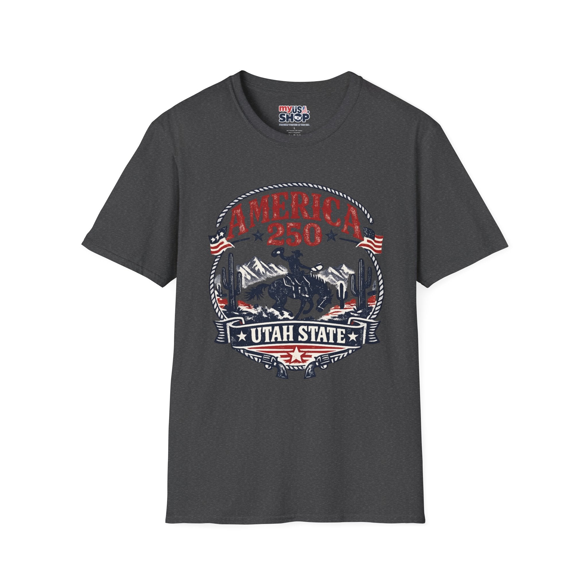 America 250 Utah State Shirt — Retro Rodeo Freedom Graphic Tee