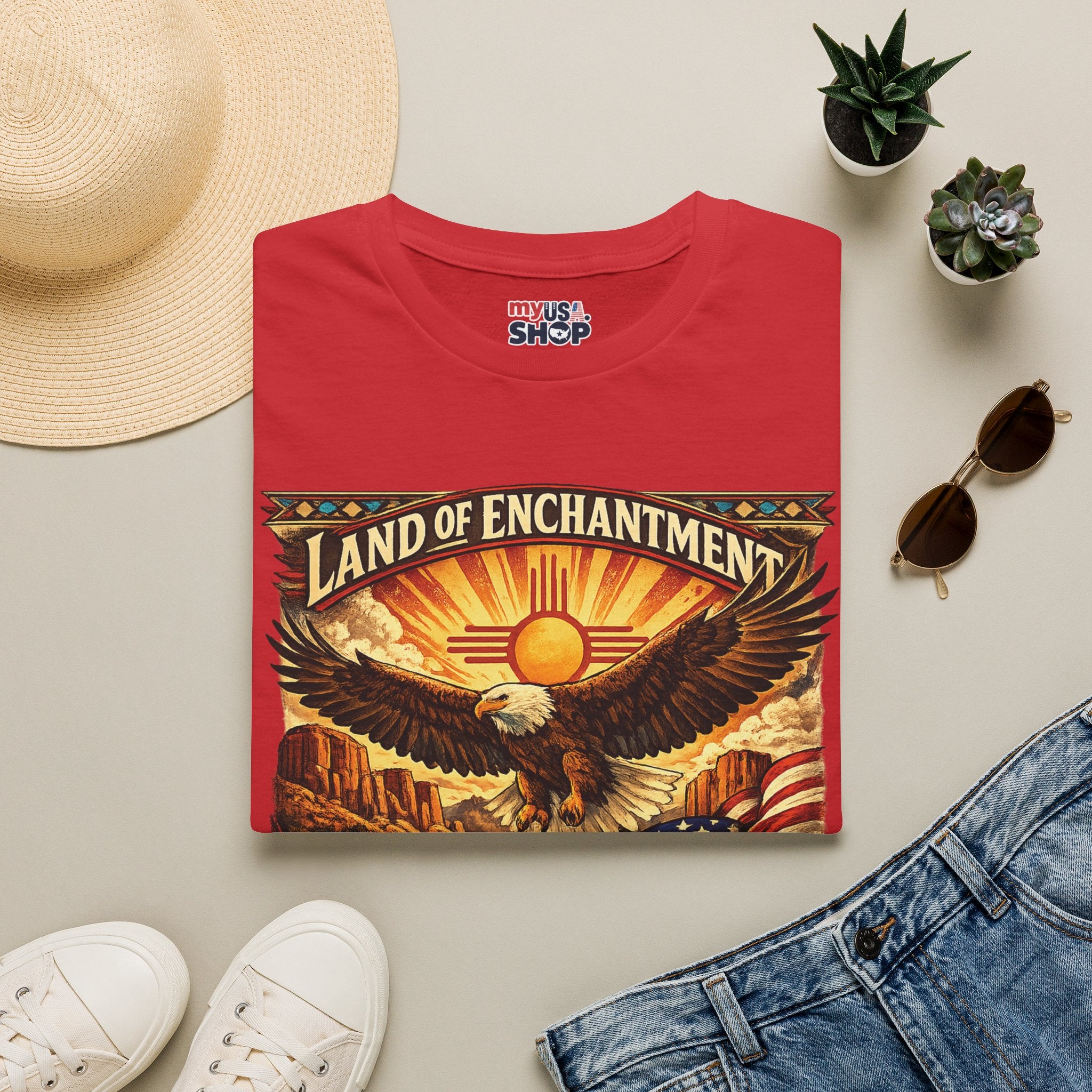 America 250 Land of Enchantment Eagle — New Mexico Patriotic Graphic Tee