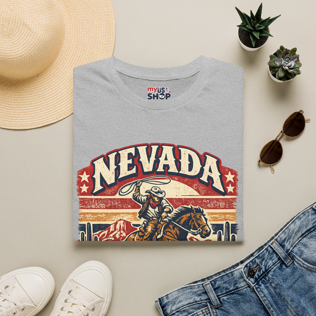 America 250 Nevada Rodeo Vintage T‑Shirt — Western Cowboy Graphic