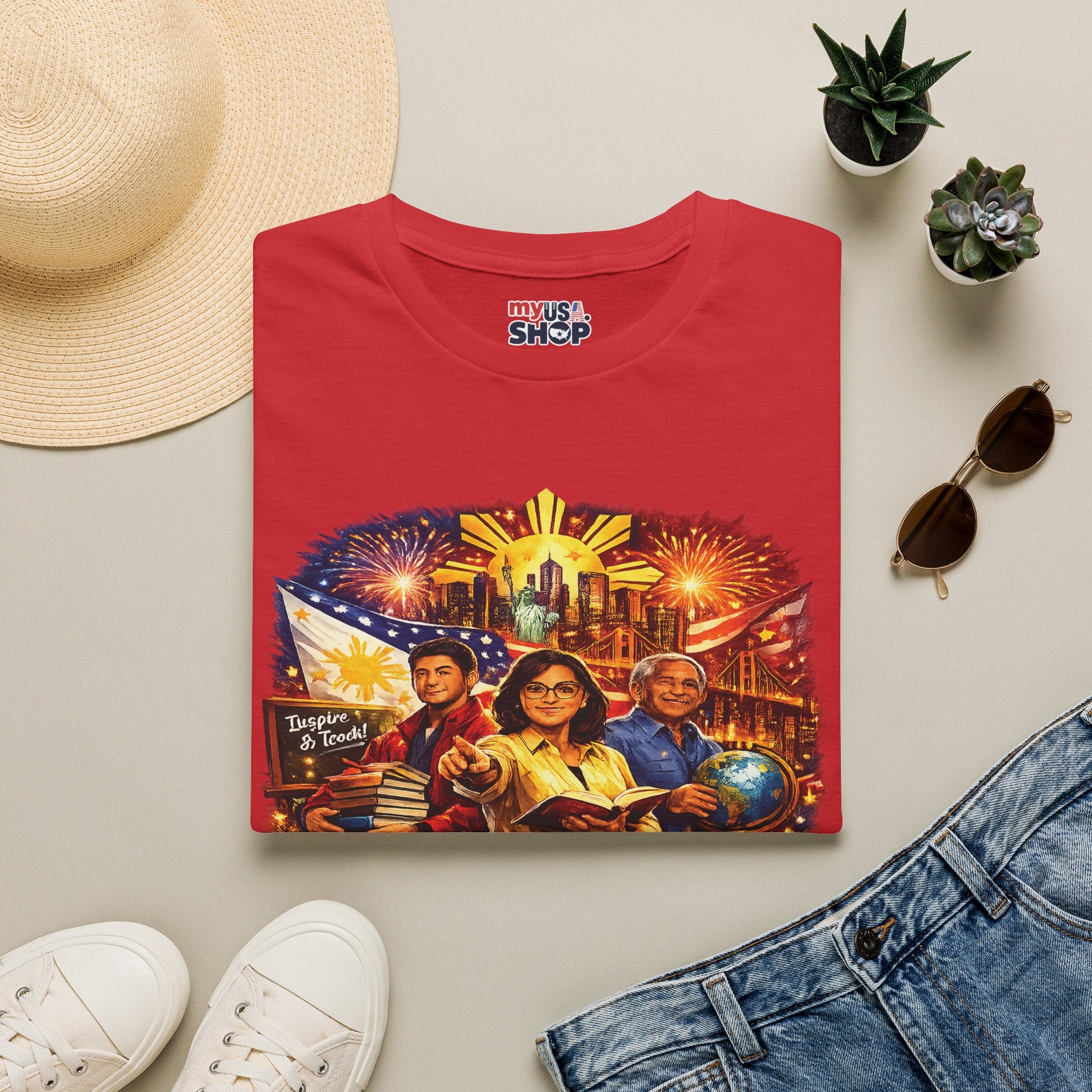America 250 Years of Freedom Through Education Filipino American Patriotic