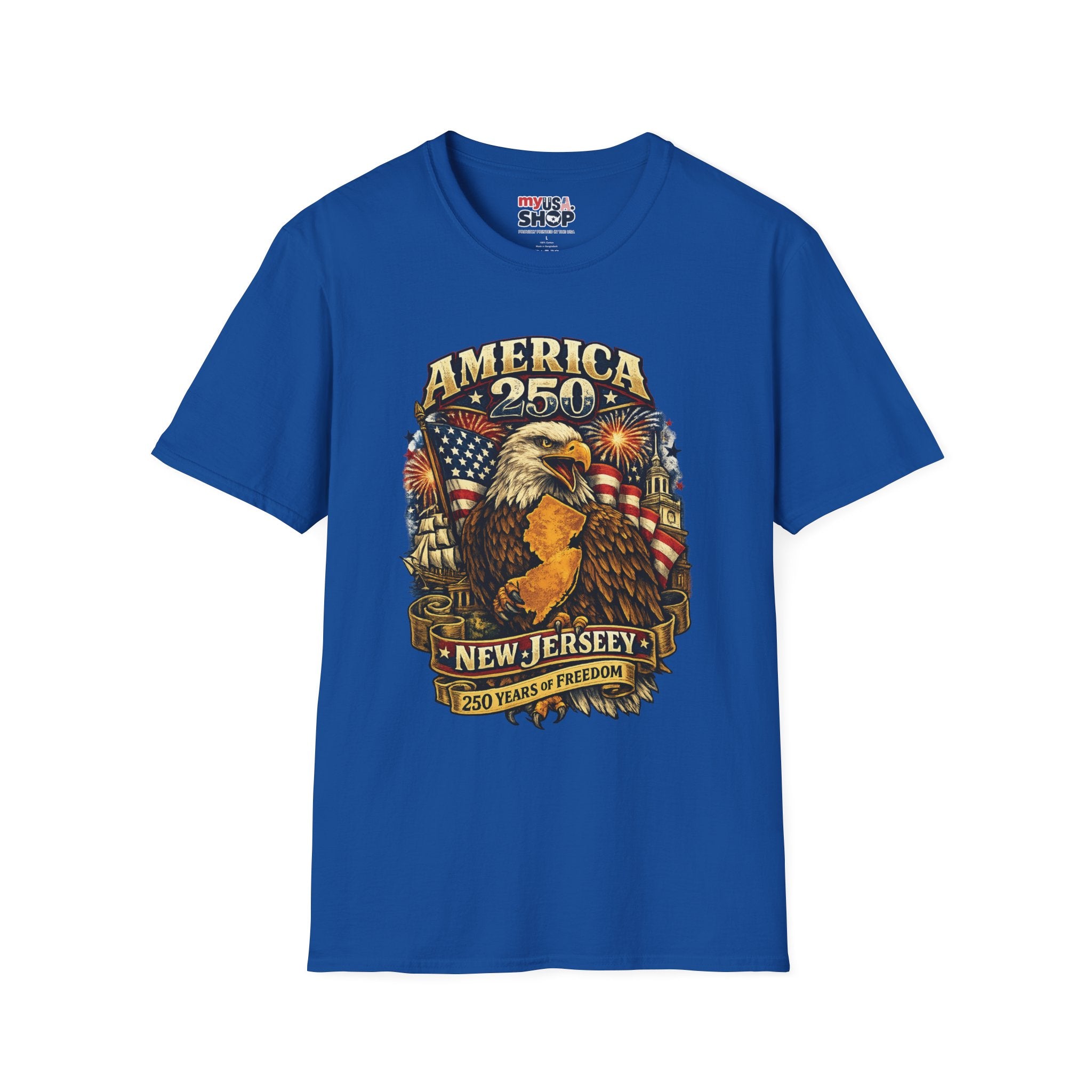 America 250 Eagle T‑Shirt — New Jersey Patriotic Tee