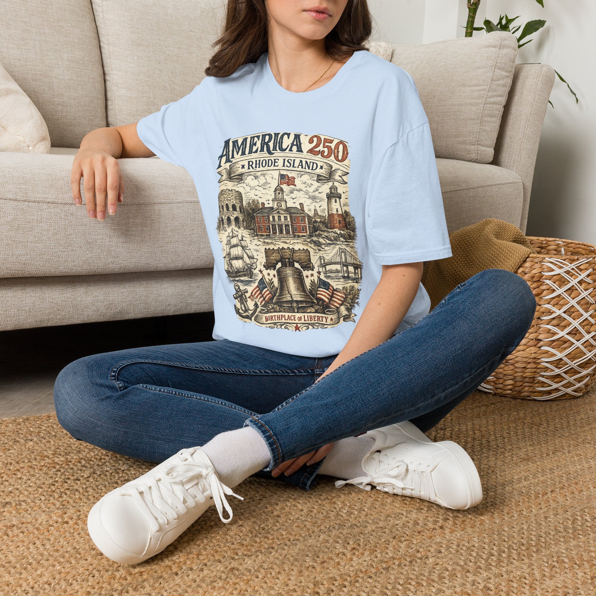 America 250 Rhode Island Shirt — Birthplace of Liberty Heritage Tee