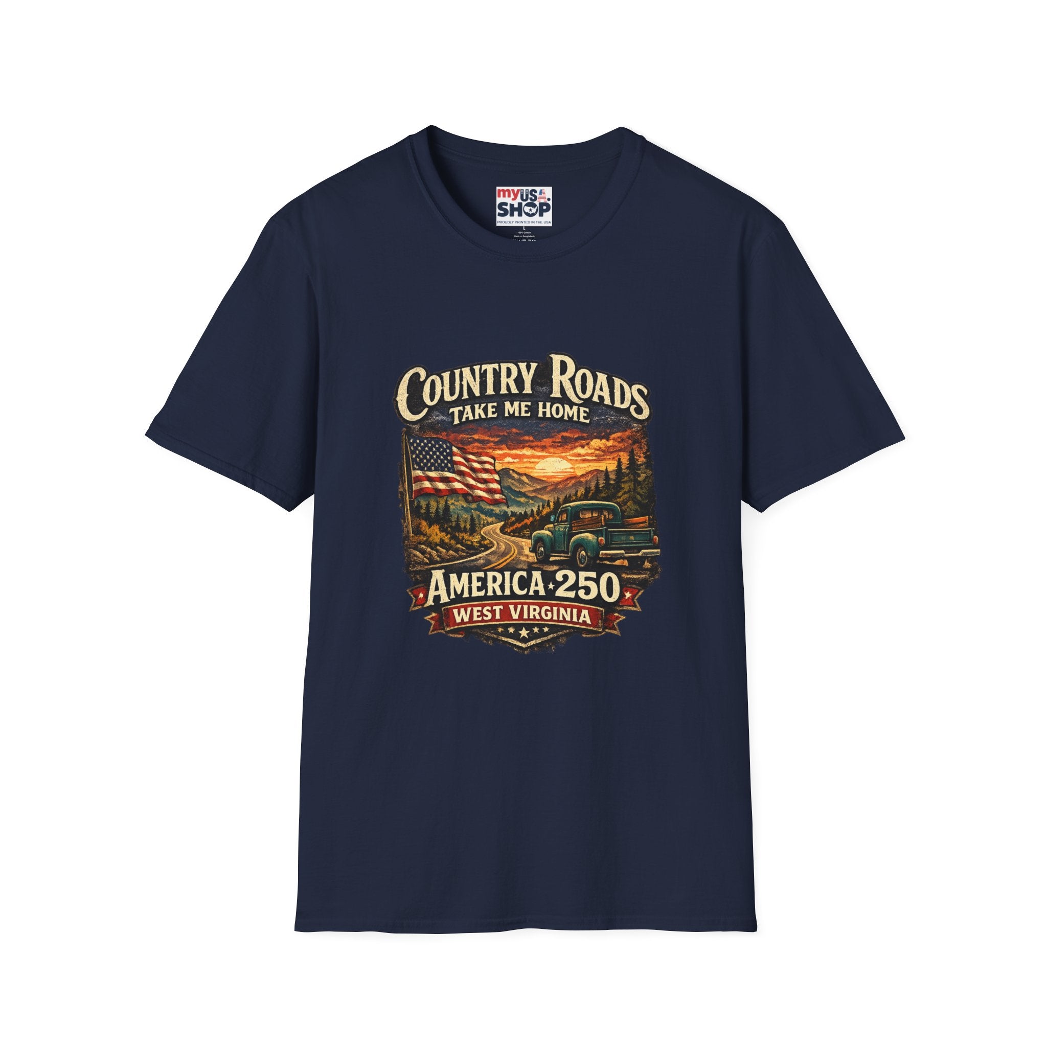 America 250 T-Shirt — "Take Me Home" West Virginia Scenic Graphic Tee