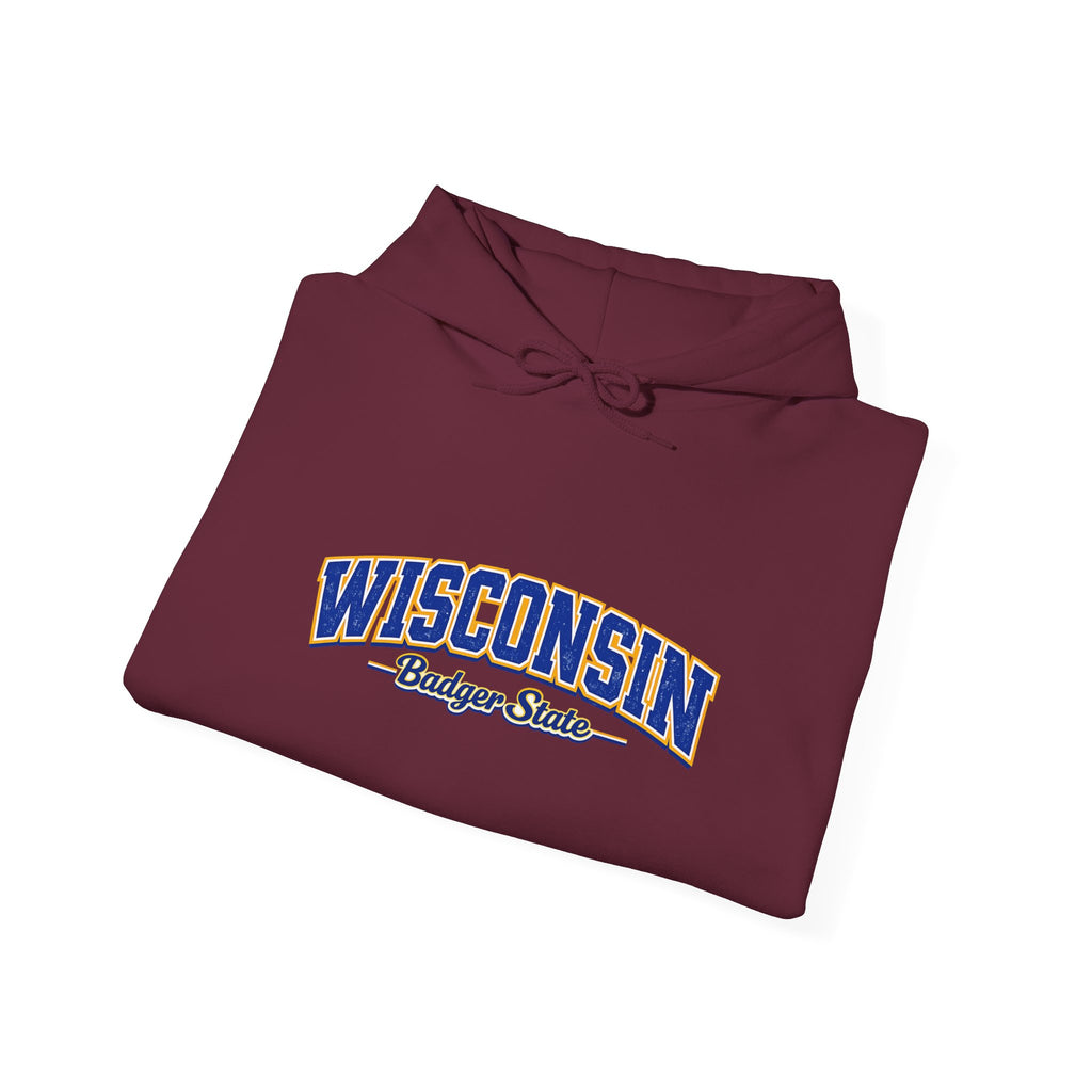 Wisconsin Badger State Heavy Blend Hooded Sweatshirt