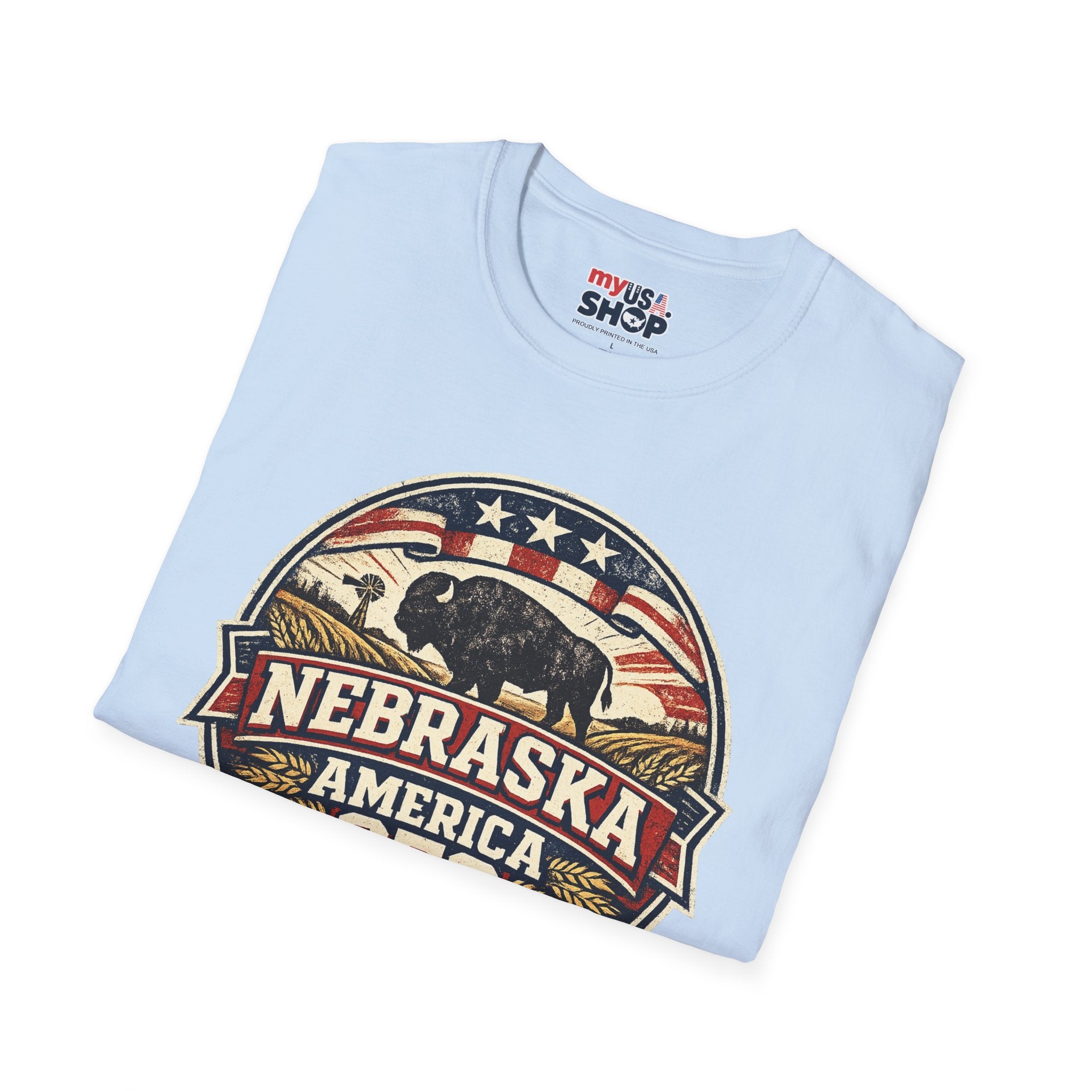 Nebraska Buffalo Retro T-Shirt — America 250 Vintage State Pride Tee