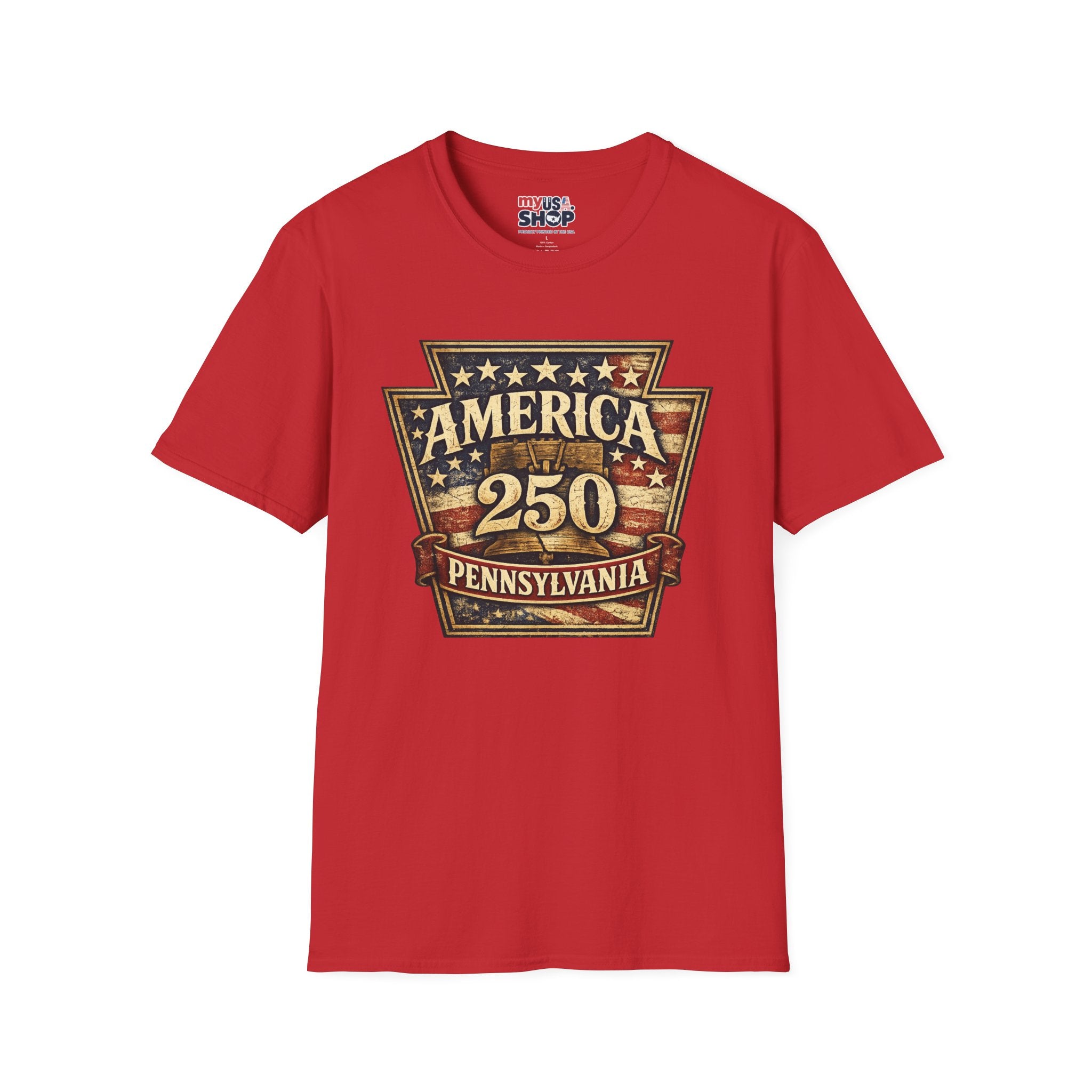 Pennsylvania America 250 Shirt — Keystone State Vintage Badge Graphic Tee