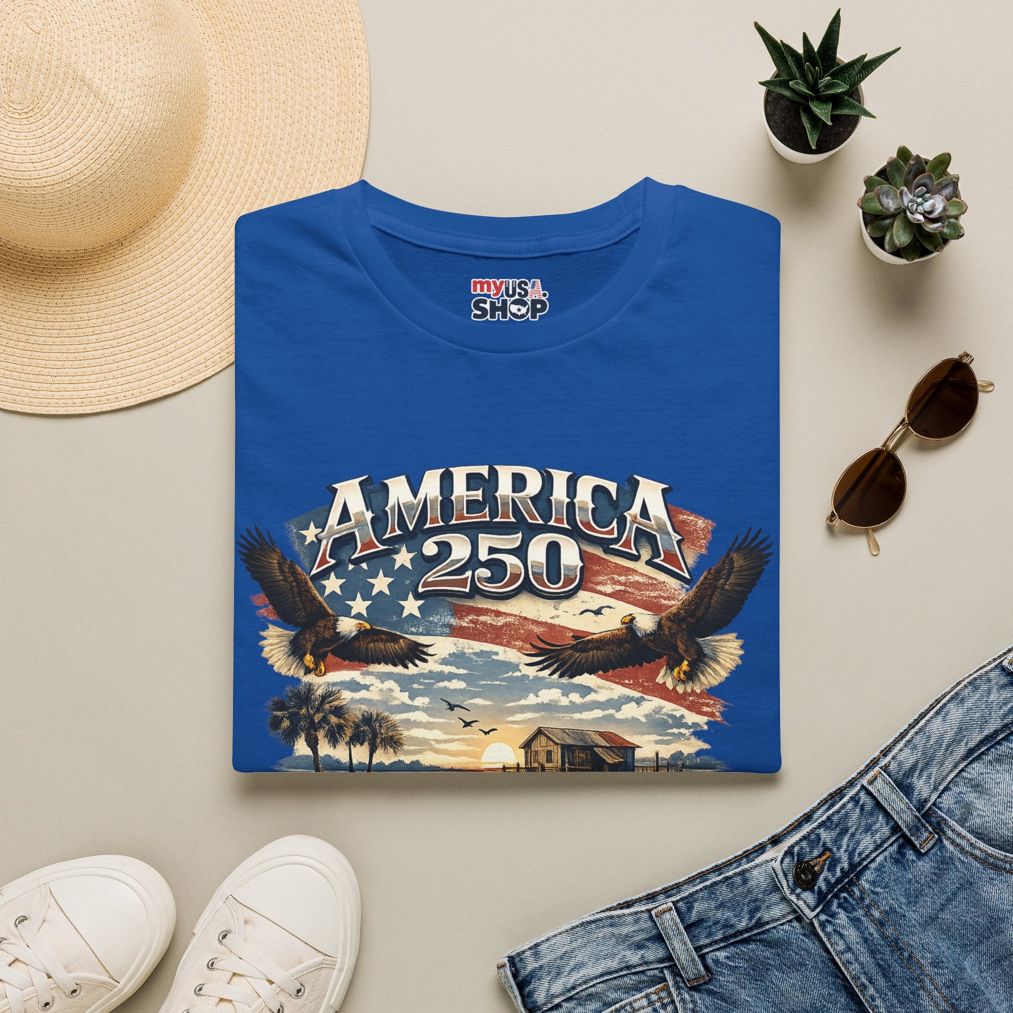 America 250 T-Shirt — South Carolina Patriotic Bald Eagles & Flag Graphic