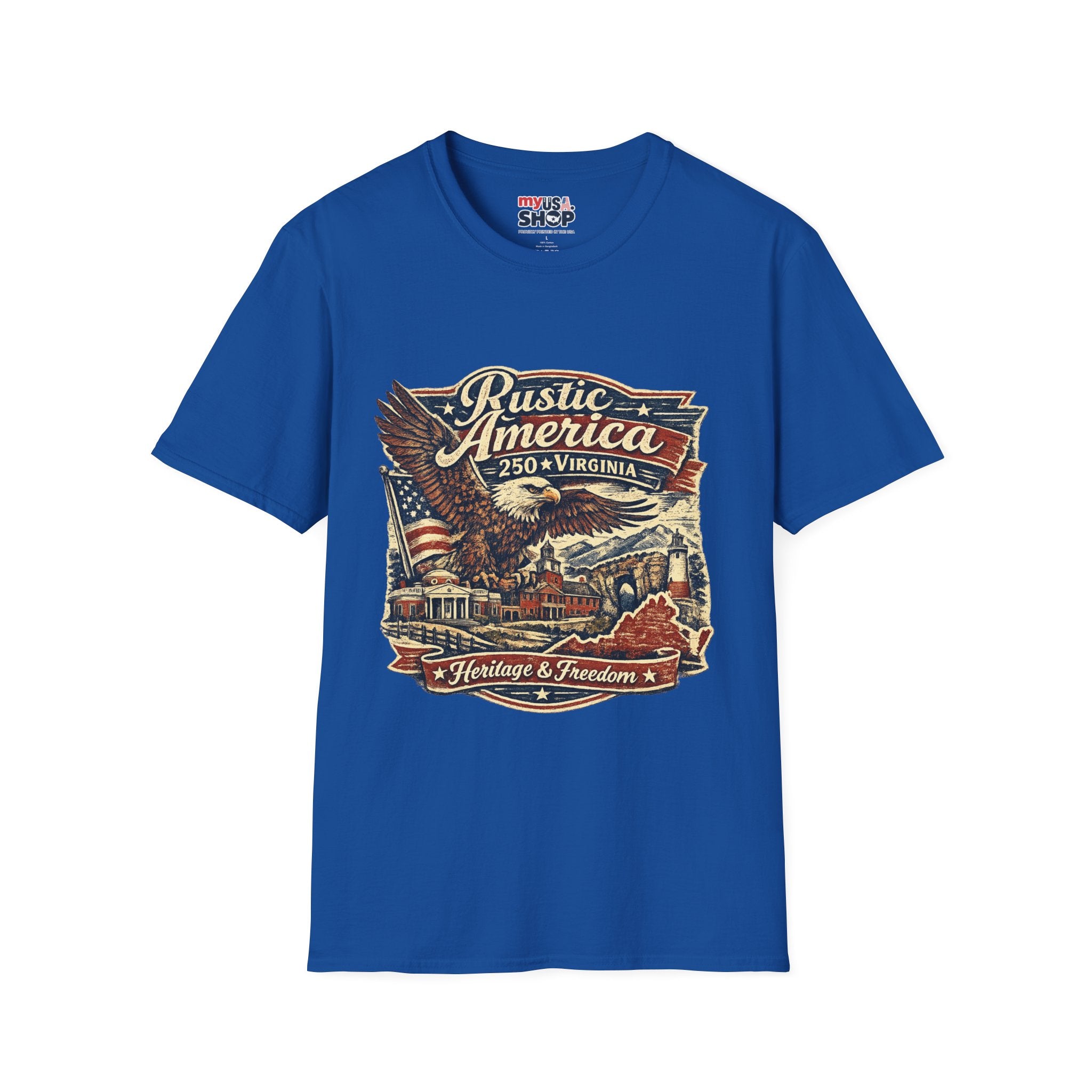 America 250 Virginia Eagle T‑Shirt — Heritage & Freedom Vintage Design