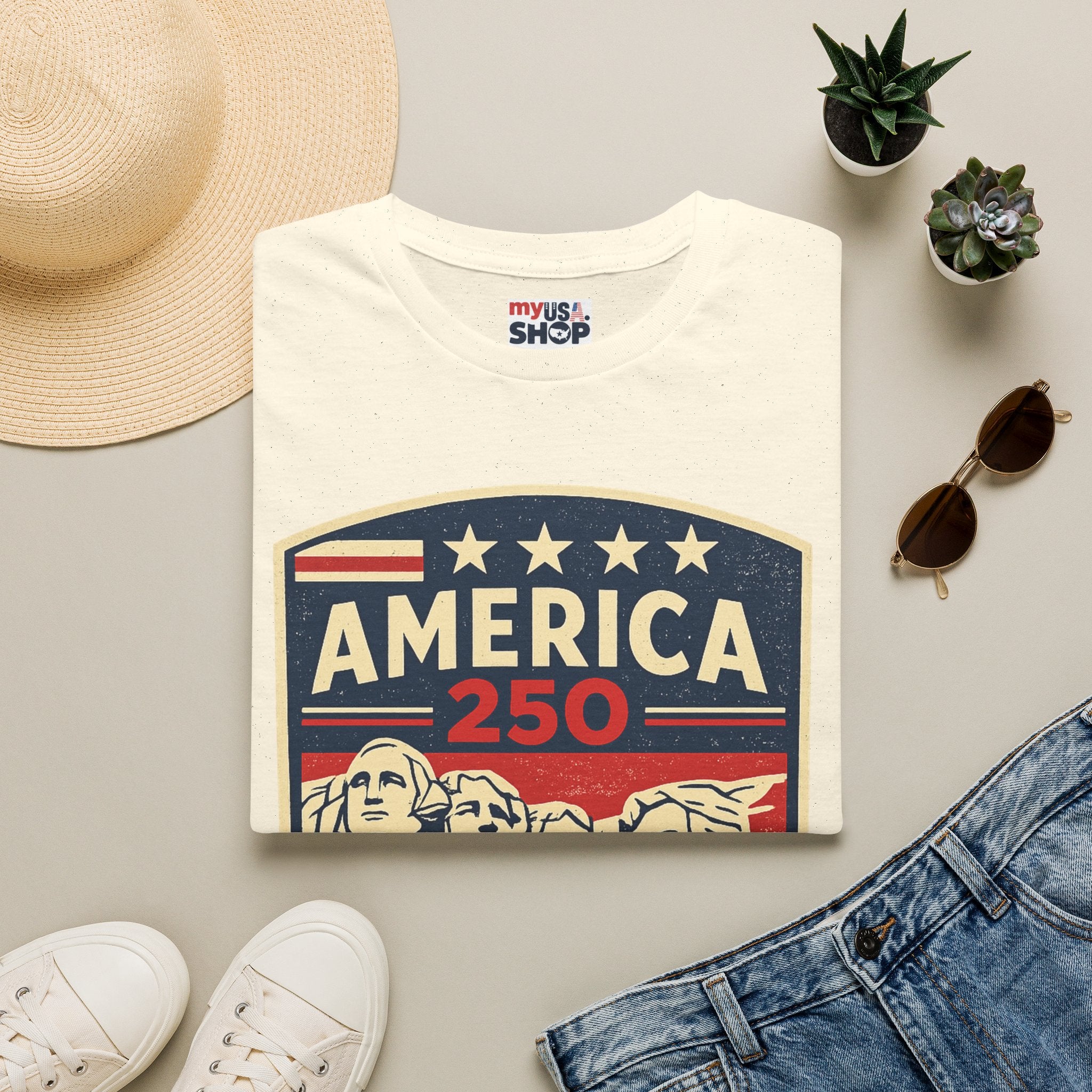 America 250 South Dakota Shirt — Retro Mount Rushmore USA Graphic Tee