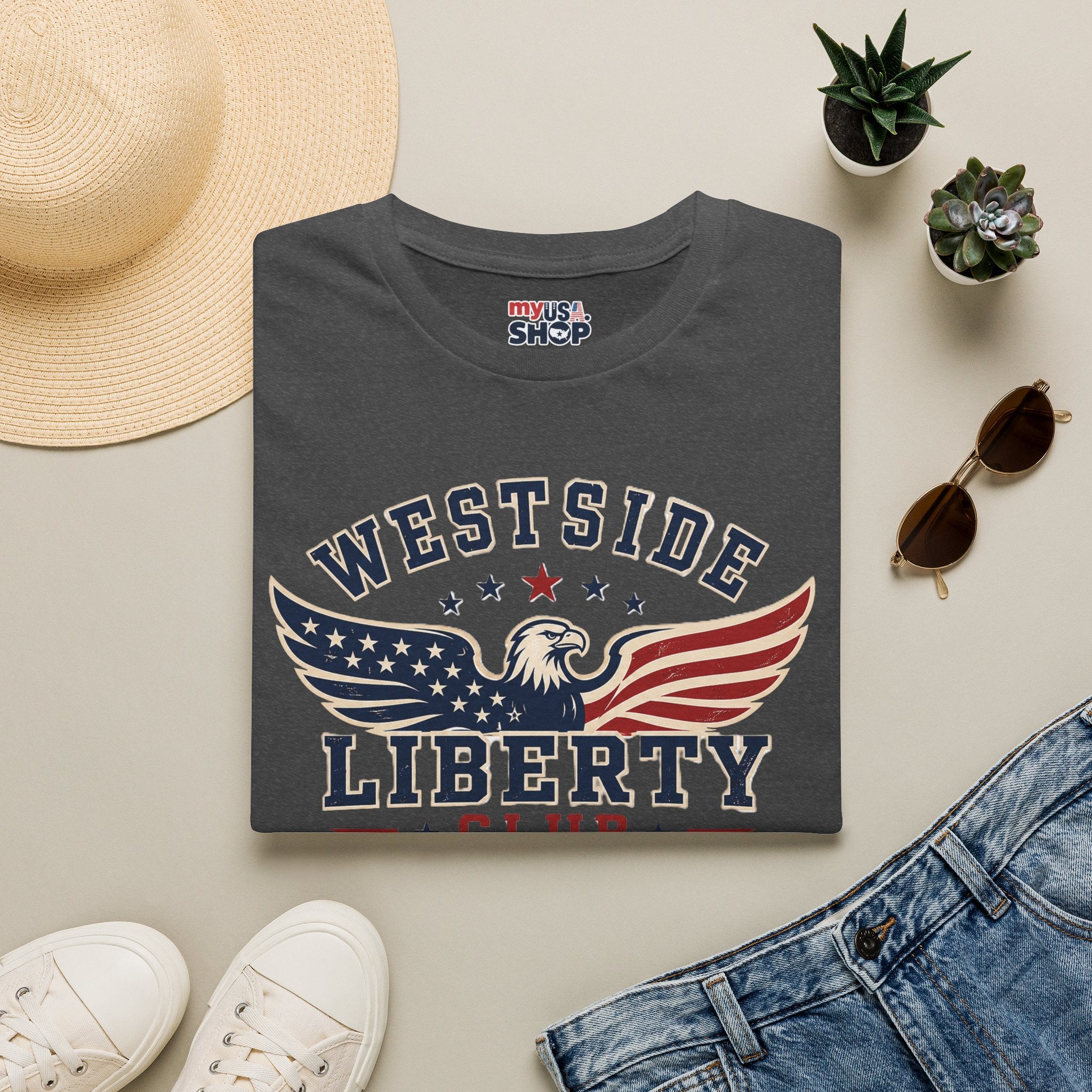 Westside Liberty Club T-Shirt — Patriotic Eagle America 250 Graphic Tee