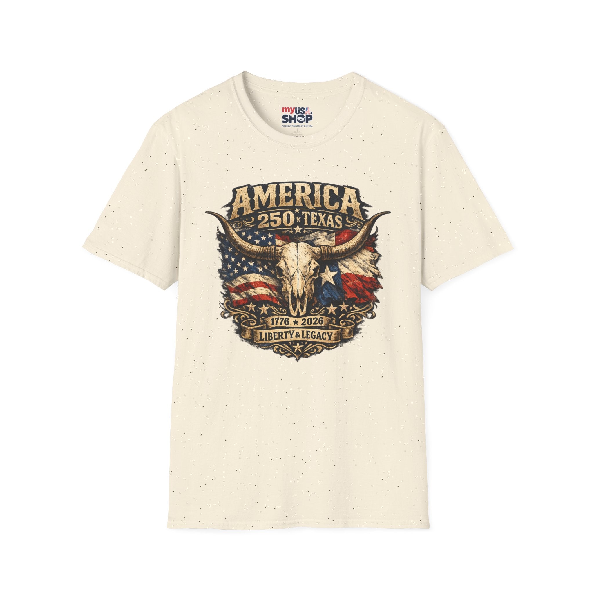 America 250 Texas T-Shirt — 250th Anniversary Vintage Flag Design