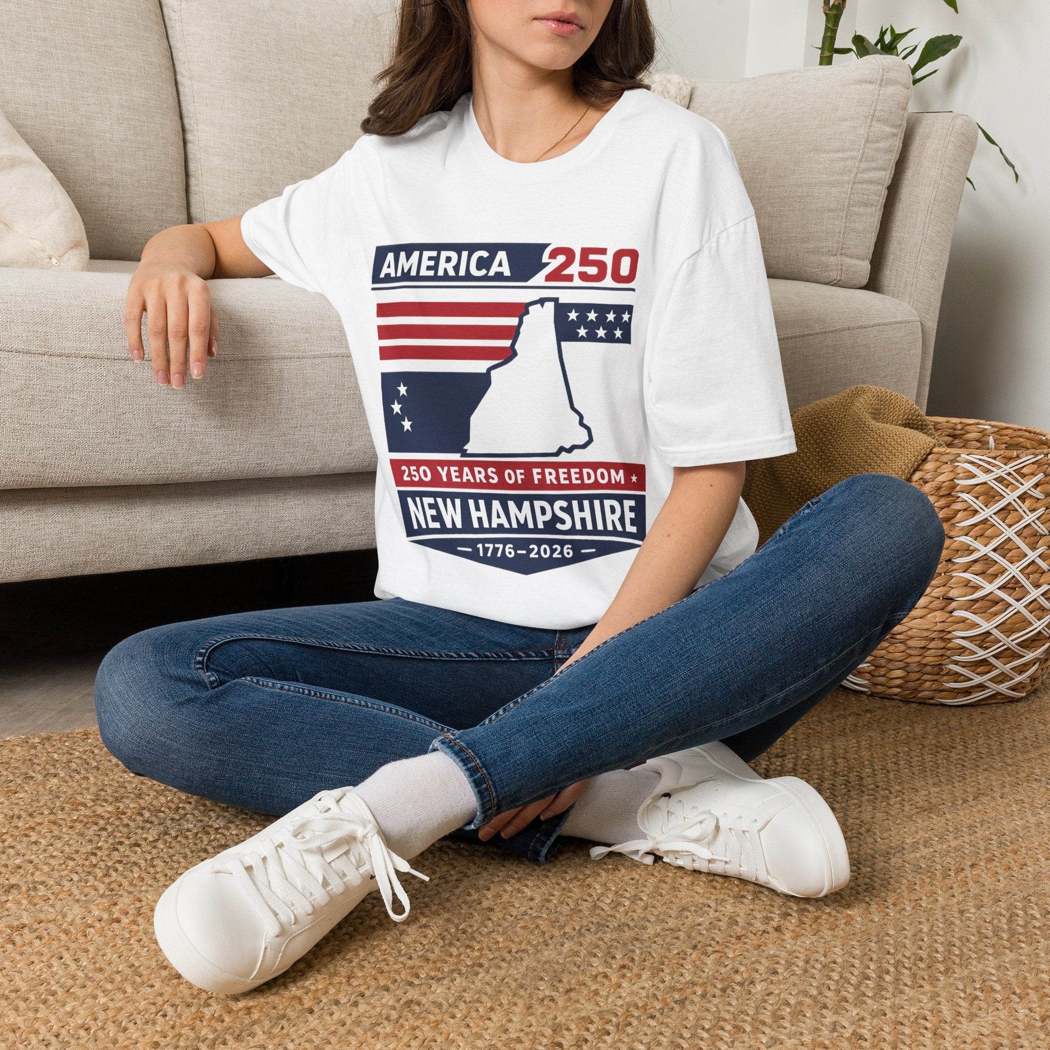 America 250 New Hampshire T-Shirt — 250 Years of Freedom (1776–2026)