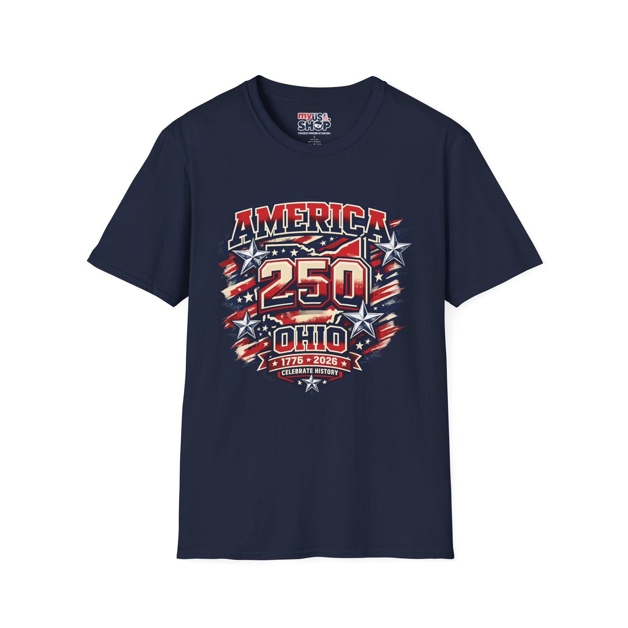 America 250 – Ohio Celebrating History Patriotic Vintage Tee Design