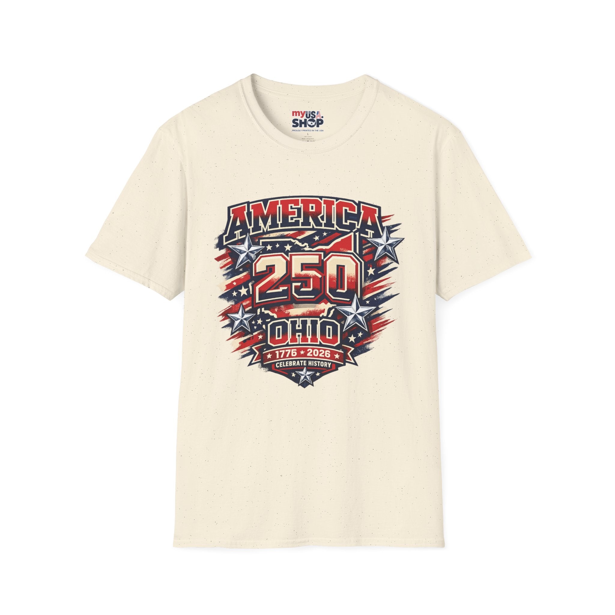 America 250 – Ohio Celebrating History Patriotic Vintage Tee Design