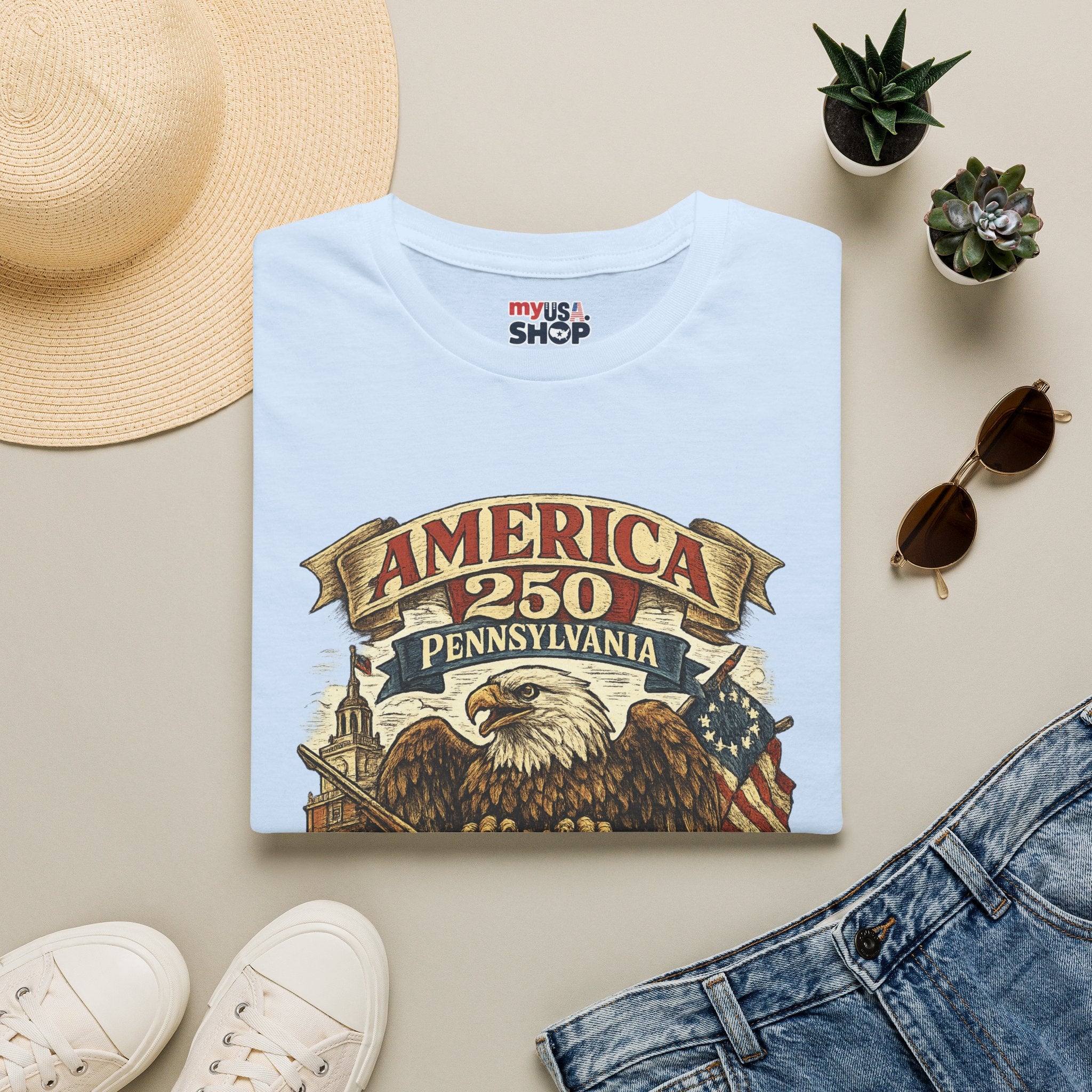 Pennsylvania America 250 Shirt — Colonial Eagle Heritage Graphic Tee