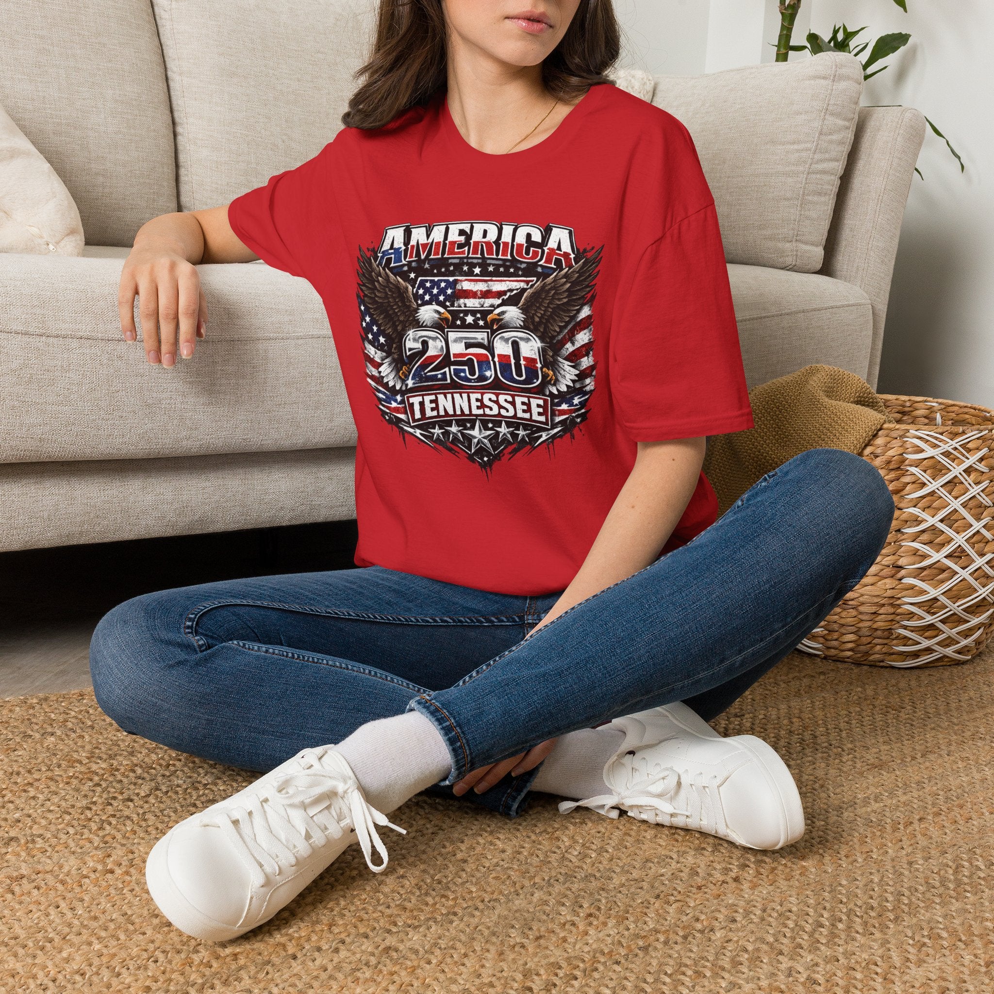 America 250 Tennessee T-Shirt — Vintage Patriotic Eagle Graphic Tee
