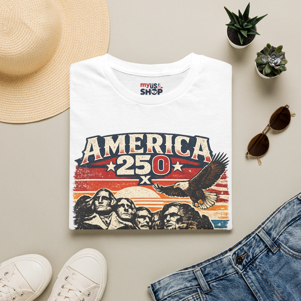 America 250 South Dakota T-Shirt — Vintage Eagle Patriotic USA Graphic Tee
