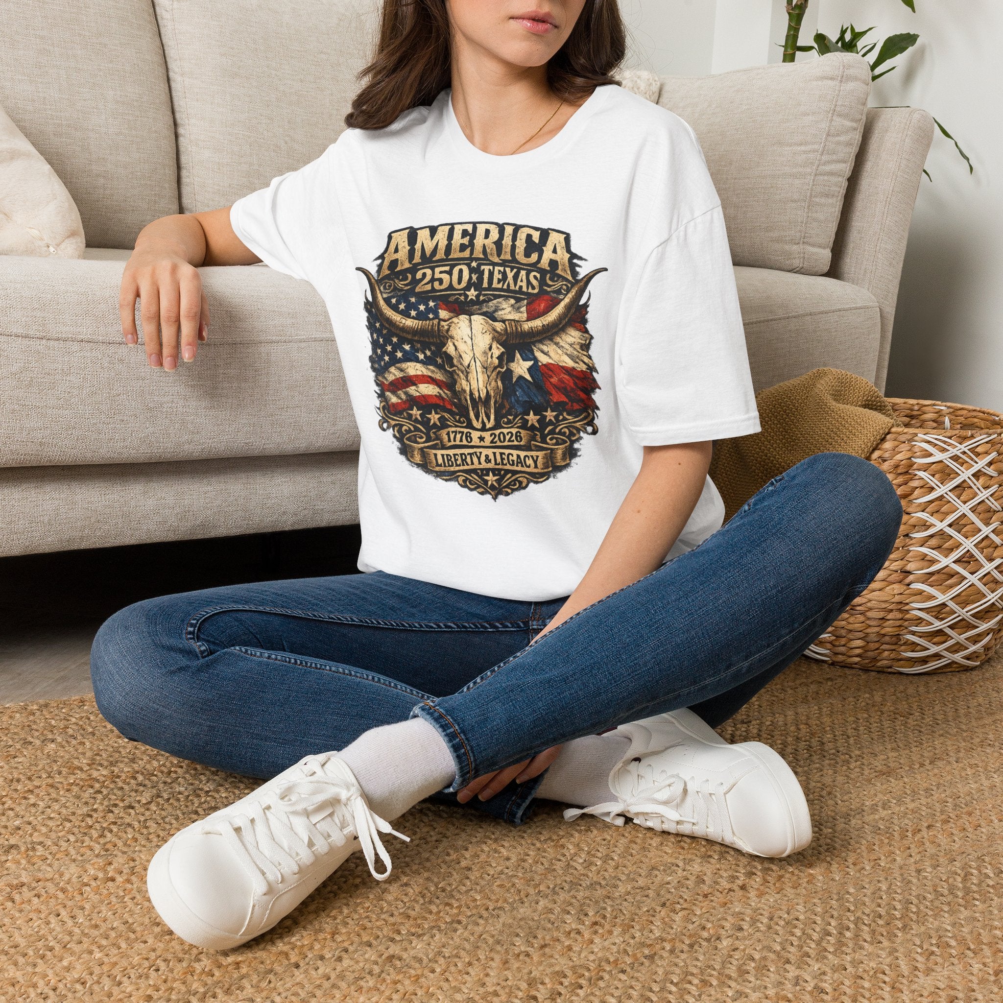 America 250 Texas T-Shirt — 250th Anniversary Vintage Flag Design