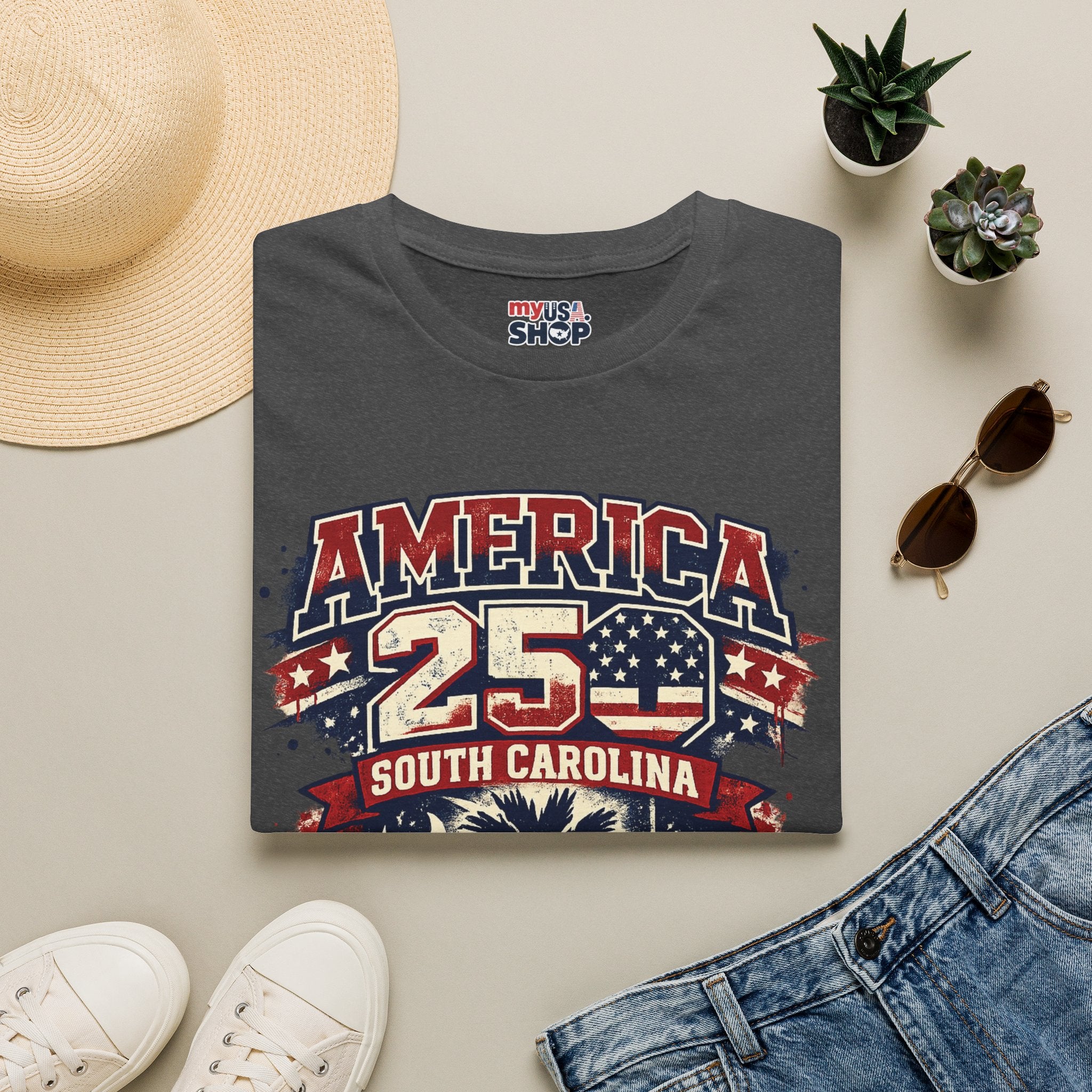 America 250 South Carolina T‑Shirt — Patriotic 250th Anniversary USA Graphic Tee